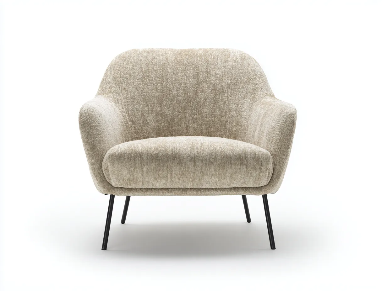 Sessel-Stoff-Metall-92x84x86 cm-Beige-Moderner Loungesessel-Roomupbase