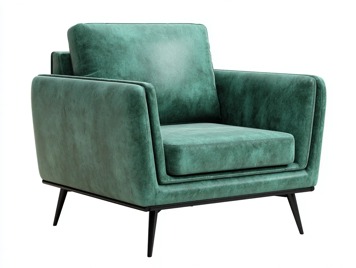 Sessel-Samt-Holz-98x90x92 cm-Grün-Moderner Loungesessel-Roomupbase