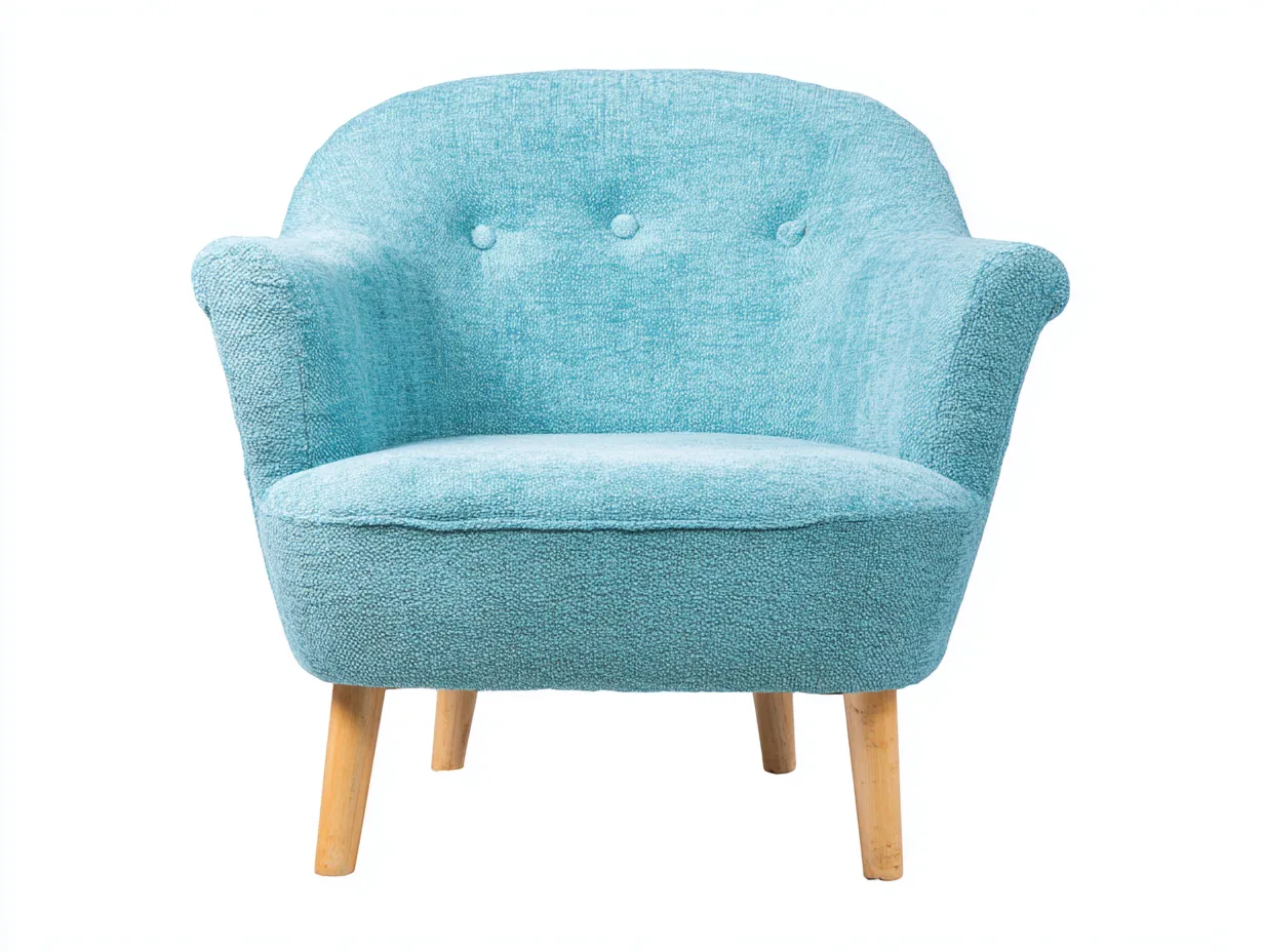 Sessel-Stoff-Holz-88x80x86 cm-Hellblau-Moderner Polstersessel-Roomupbase