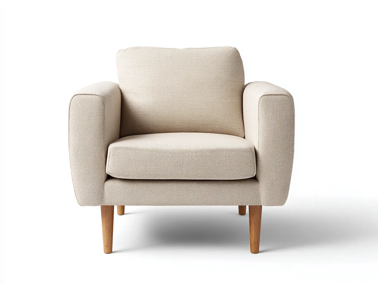 Sessel-Stoff-Holz-90x84x88 cm-Beige-Moderner Polstersessel-Roomupbase