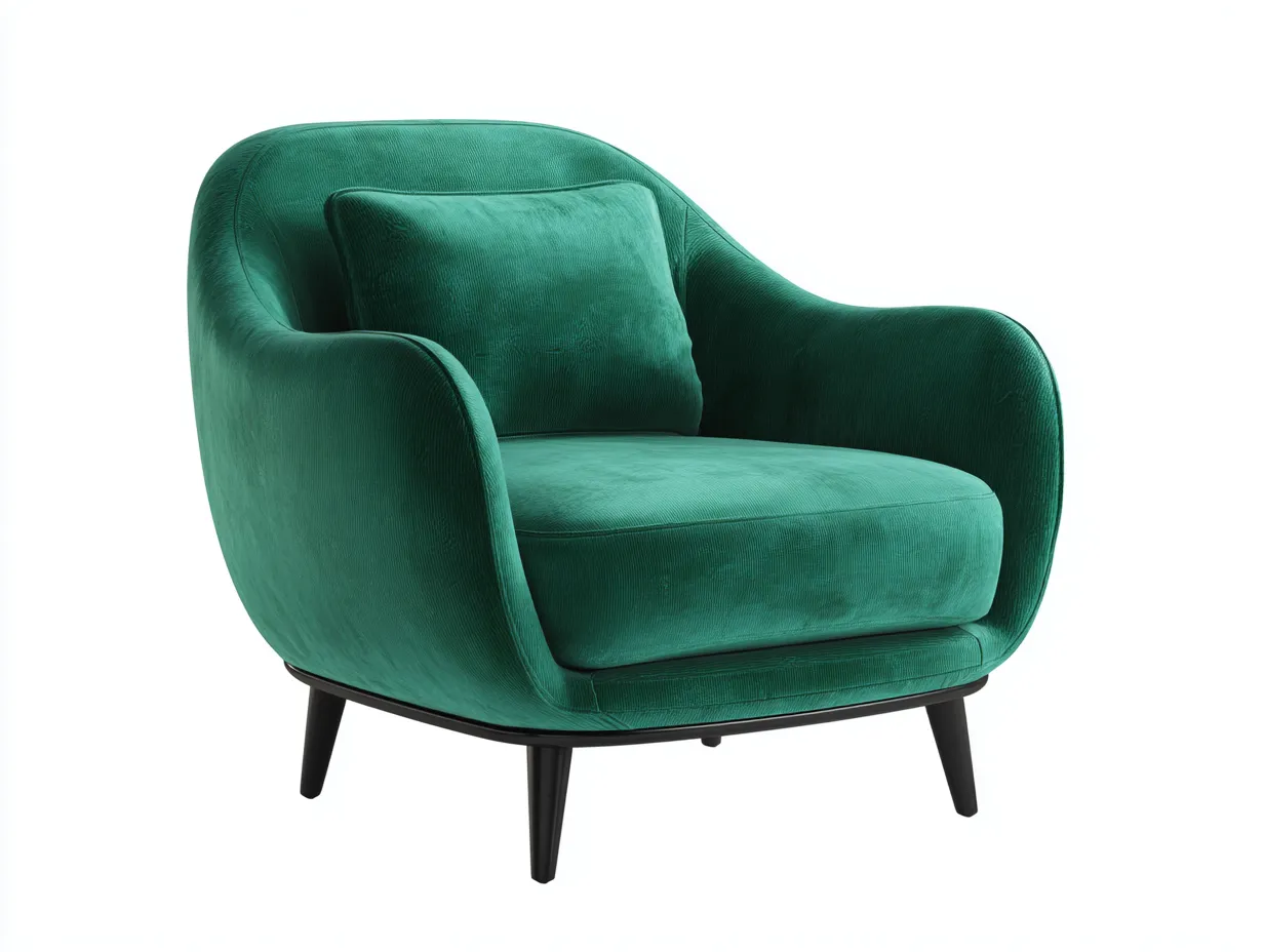 Sessel-Samt-Holz-95x88x90 cm-Smaragdgrün-Moderner Loungesessel-Roomupbase