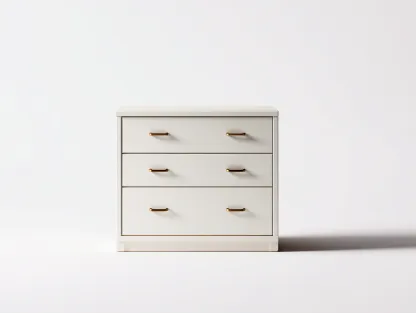 Cómoda 3 cajones 90x40x80cm - madera blanca - estilo moderno-Loftupio