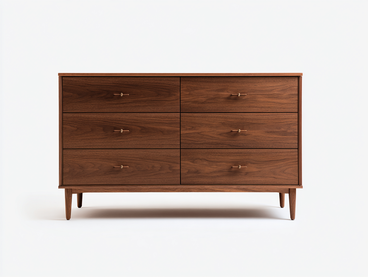 Cómoda de madera 140x45x80 cm - marrón - diseño moderno para dormitorio-Loftupio