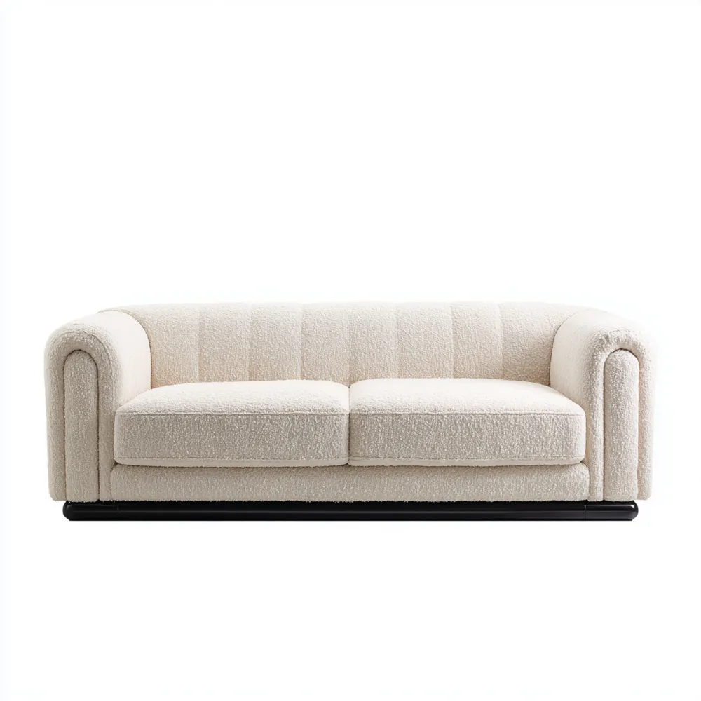 2-Sitzer-Sofa 180x90x75 cm Stoffbezug Cremeweiß – Modernes Design-Carveavero