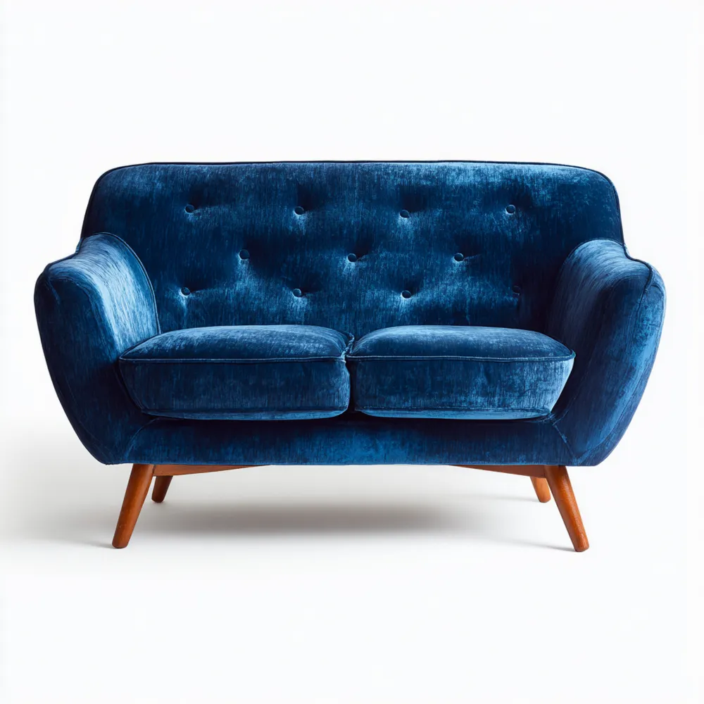 2-Sitzer-Sofa Samt 150x85x75 cm - Blau - Skandinavisches Design-Carveavero