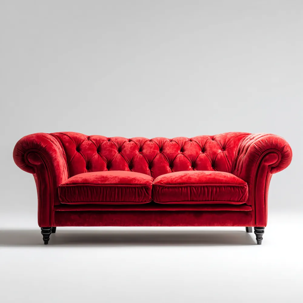 2-Sitzer-Sofa Samtpolsterung 200x80x70 cm – Rot – Klassisches Design-Carveavero