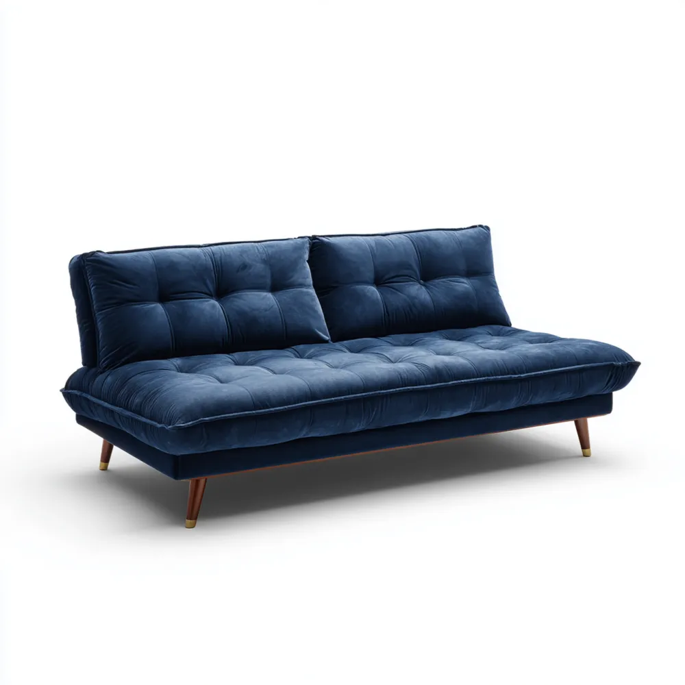 2-Sitzer-Sofa Samtstoff 180x90x85 cm – Dunkelblau – Modernes Design-Carveavero
