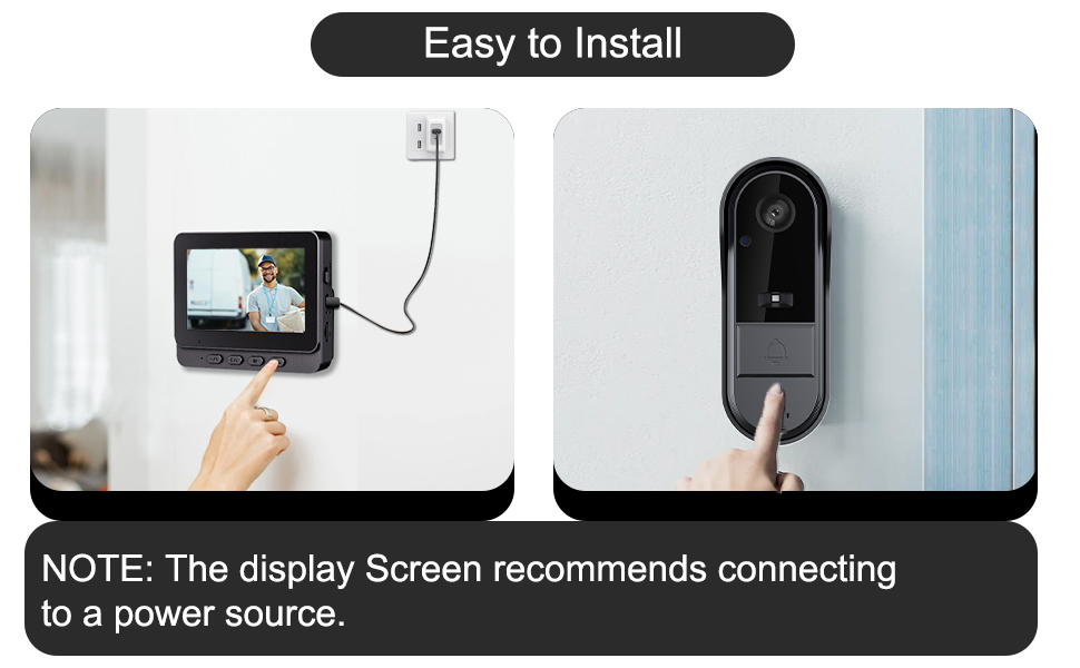 visiophon ring no wifi exterior waterproof gate Door Chime Screen Interior Videophone Audio