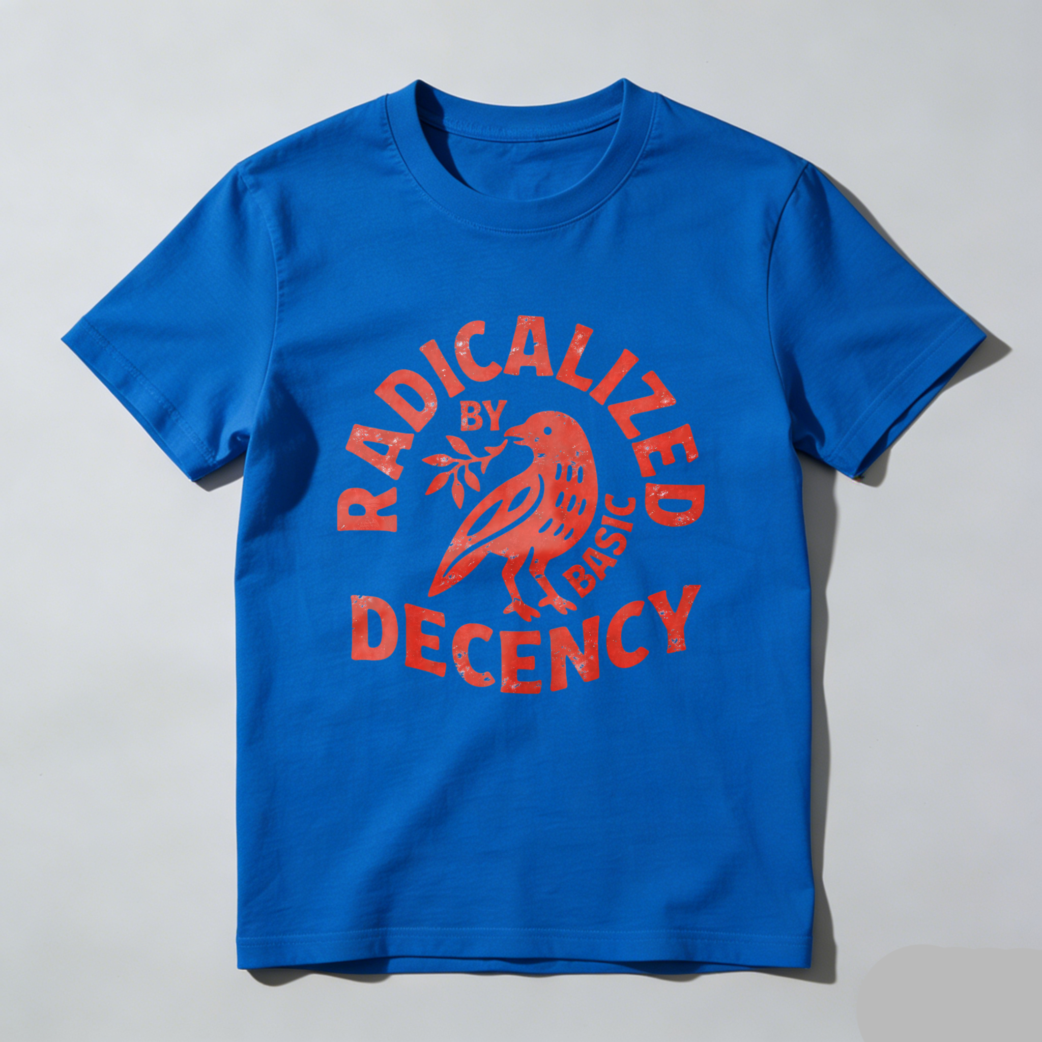 Clottya Radicalized By Basic Decency Bird Graphic T-shirt Autumn Winter Casual Wear