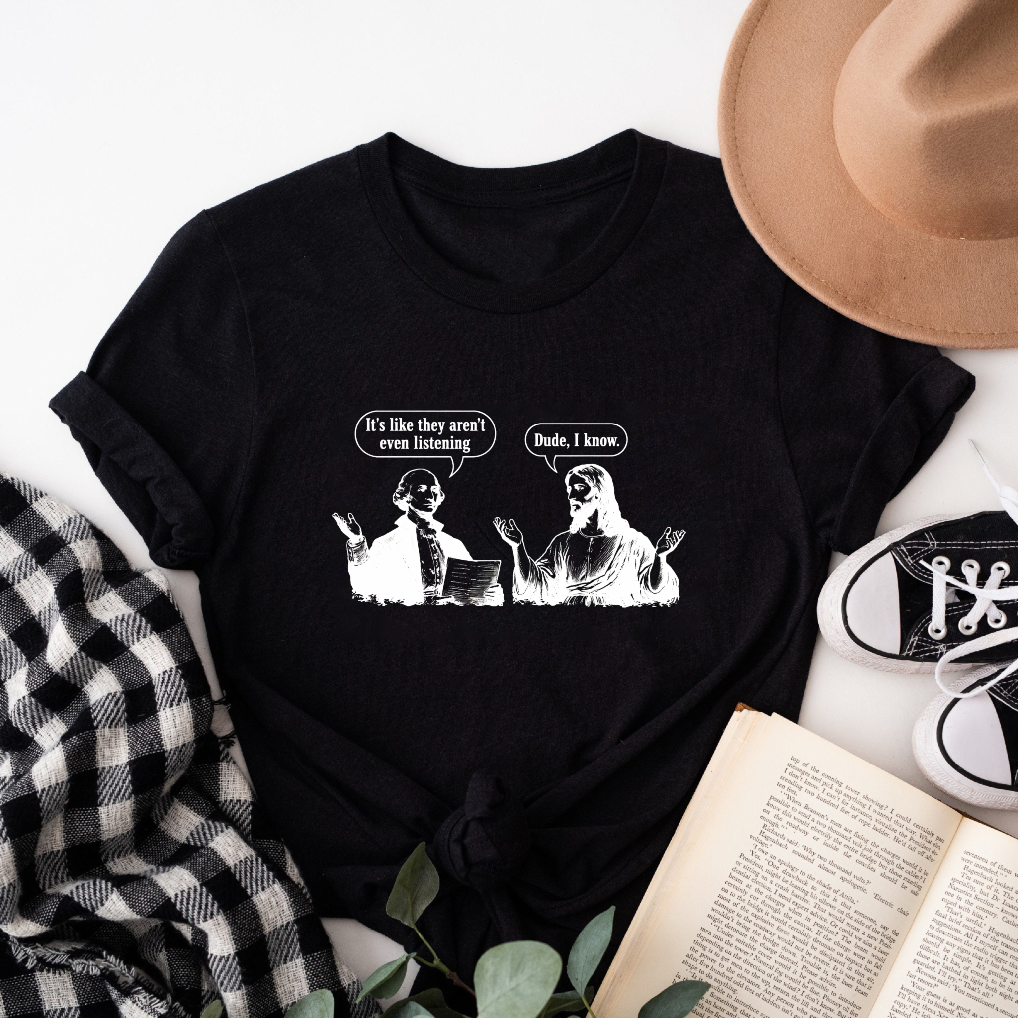 Clottya Historical Figures Dialogue T-shirt Spring Summer Casual Wear