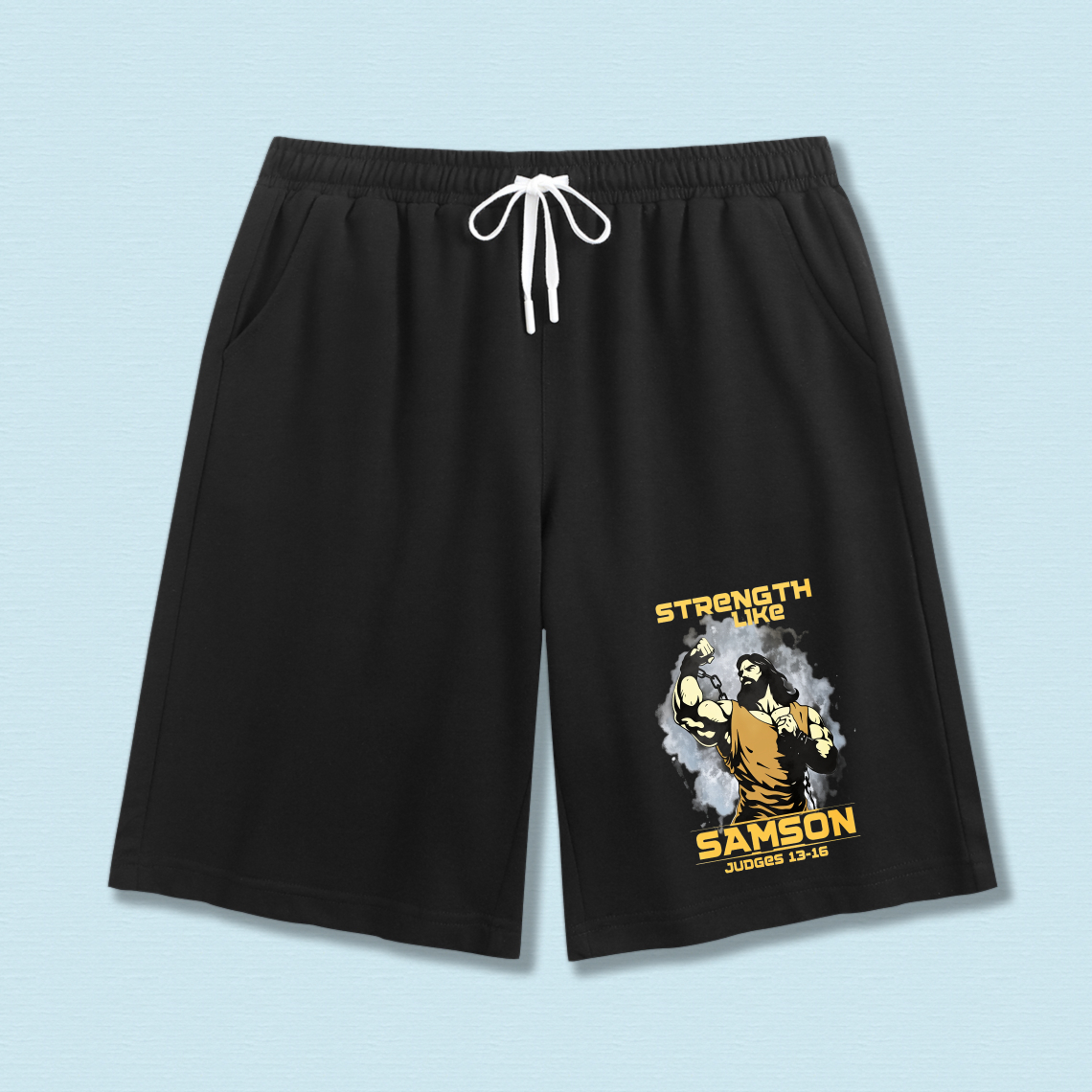 Clottya Strength Like Samson Biblical Character Design Shorts
