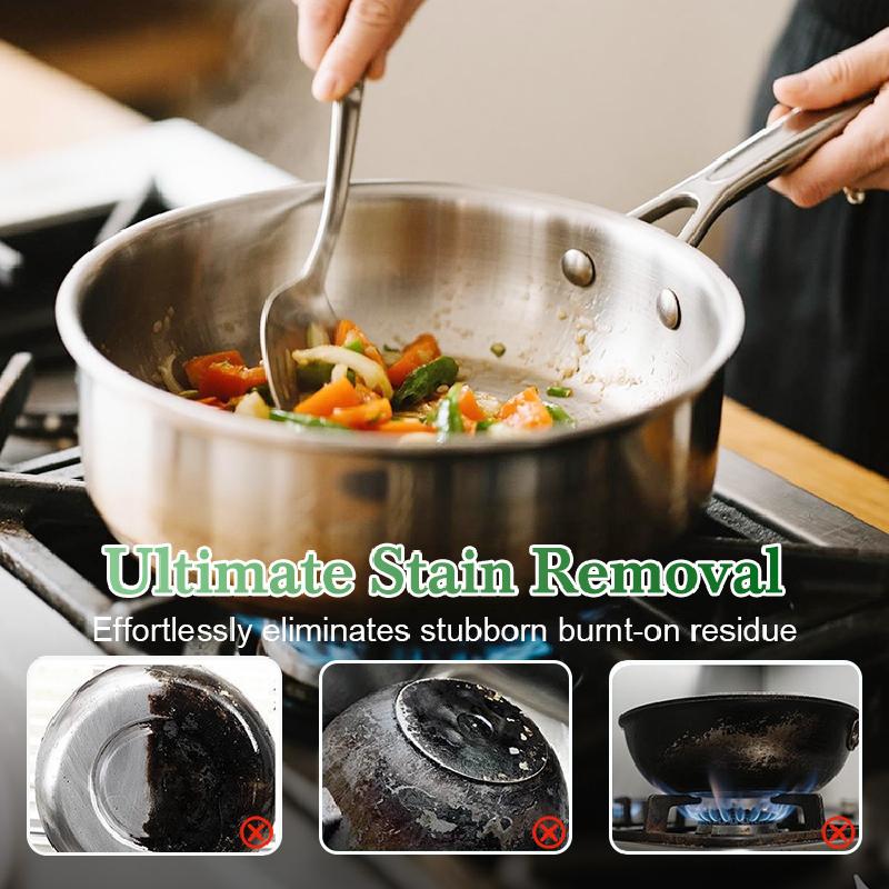 Pot bottom cleaning paste stain removal demo