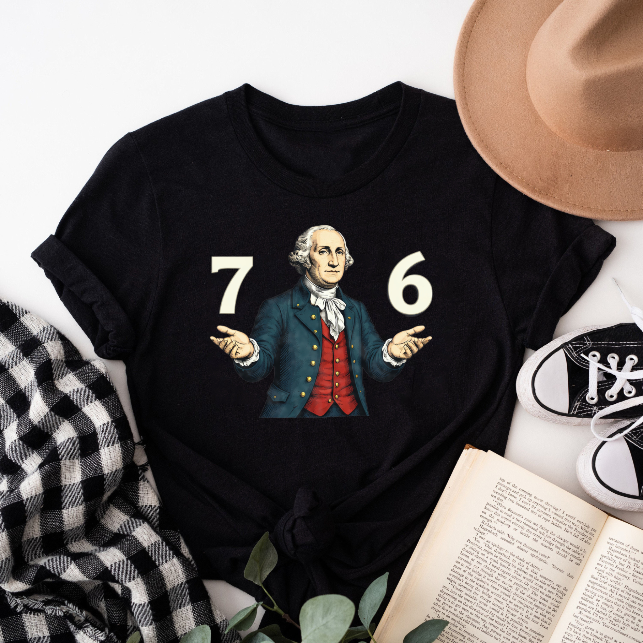 Clottya George Washington 76 T-shirt Summer Casual Wear