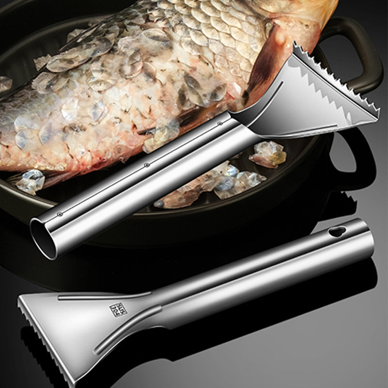 Sharp serrated blades fish scaler demo