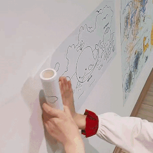 Wall-friendly sticker demo