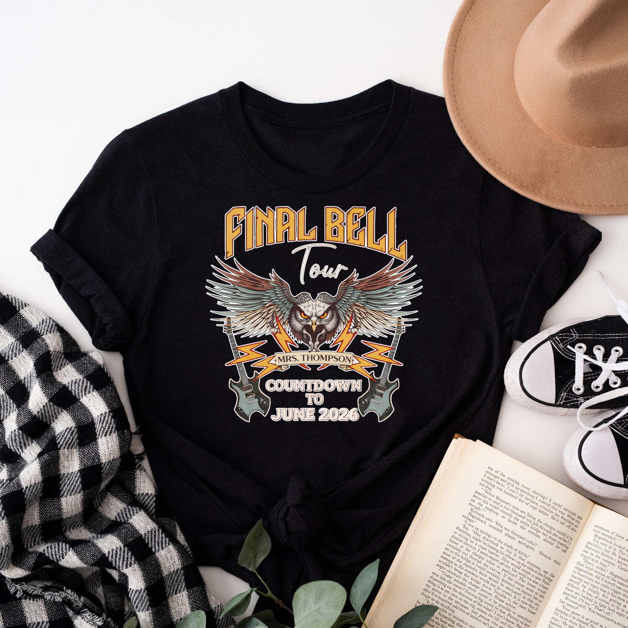 Clottya Final Bell Tour Eagle And Lightning Design T-shirt Summer Casual Wear