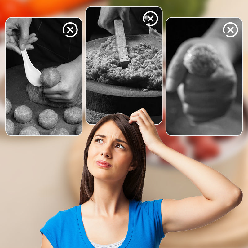 Meatball Making Pain Points vs Mould Solution