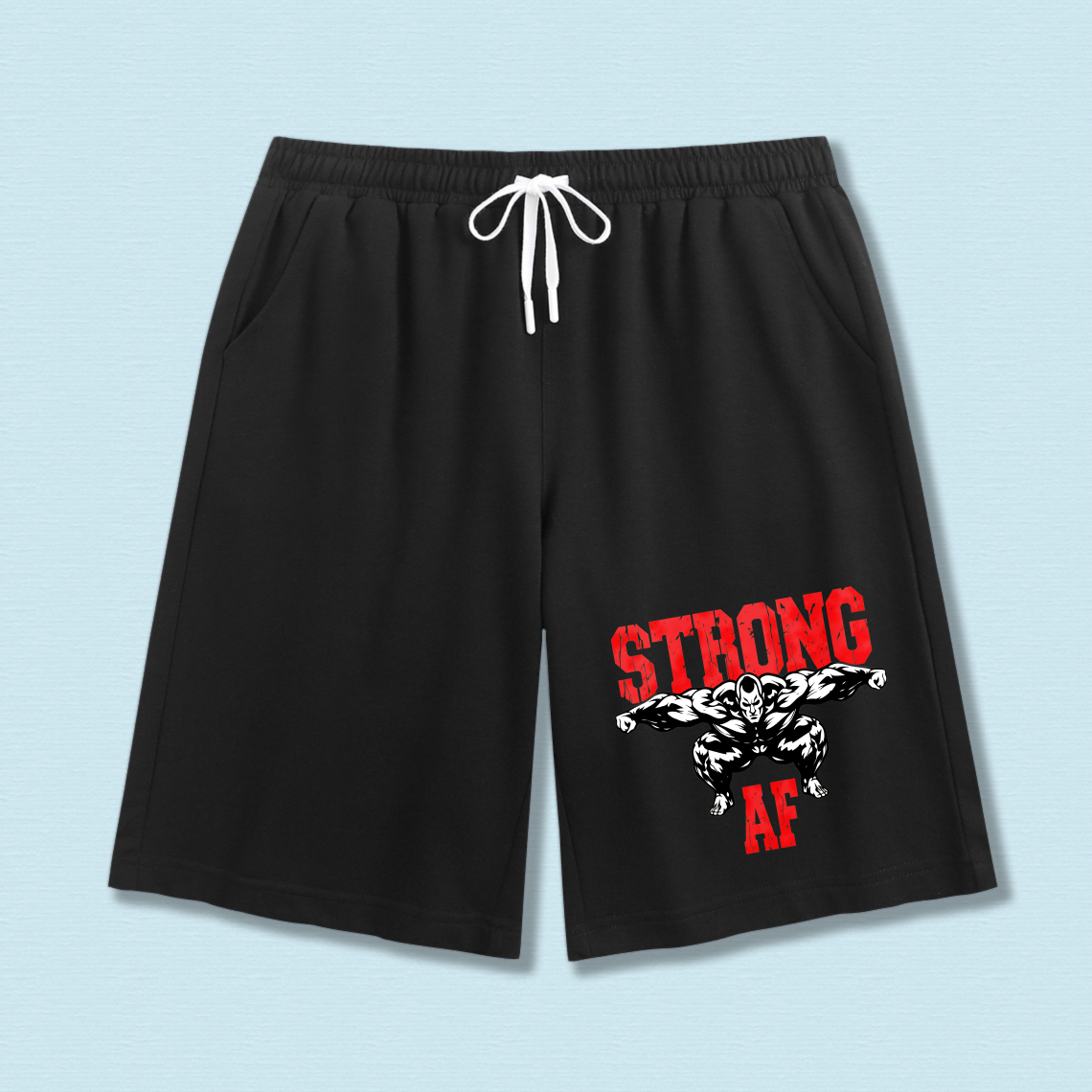 Clottya Strong Af Muscle Man Graphic Shorts