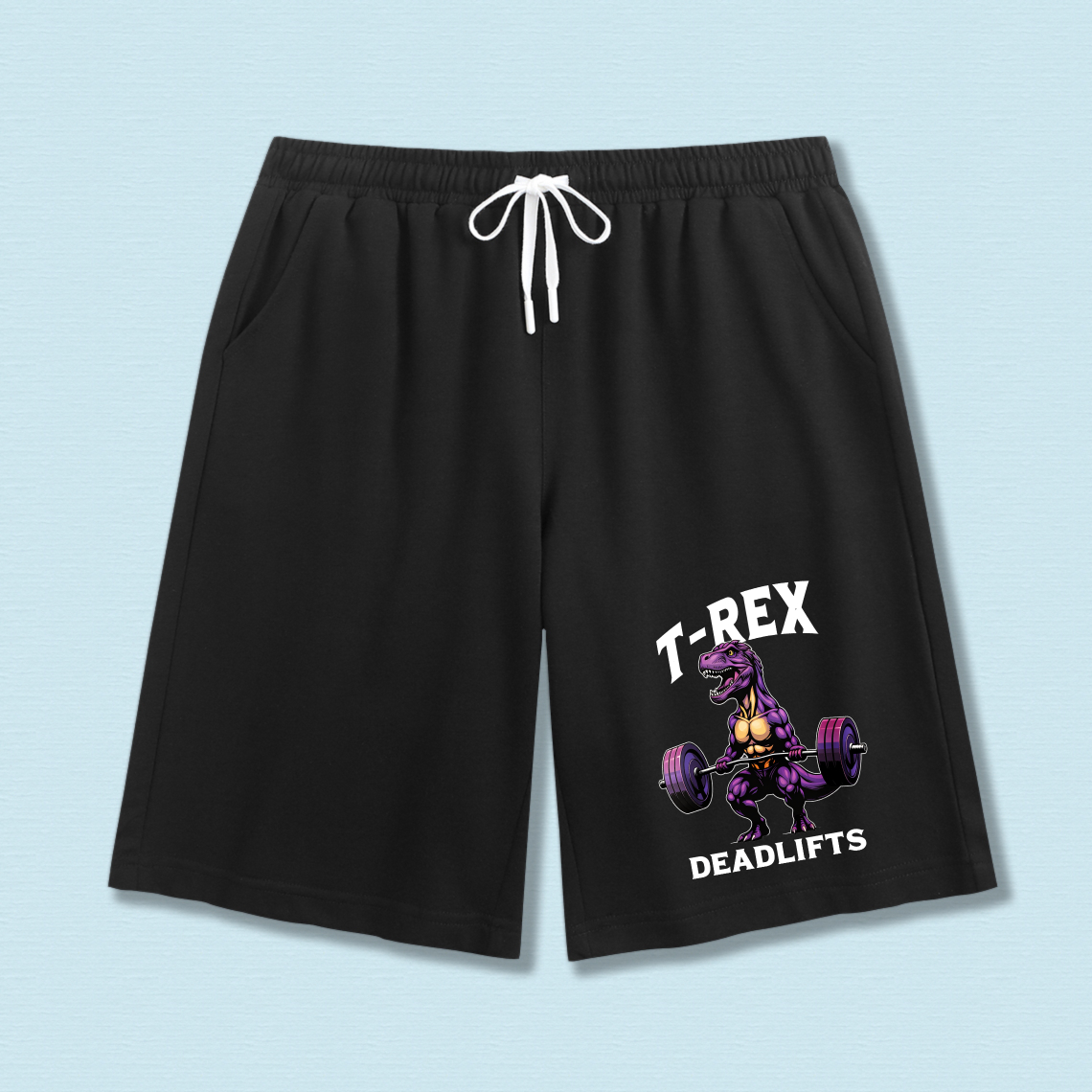 Clottya T Rex Deadlifts Gym Dinosaur Workout Shorts