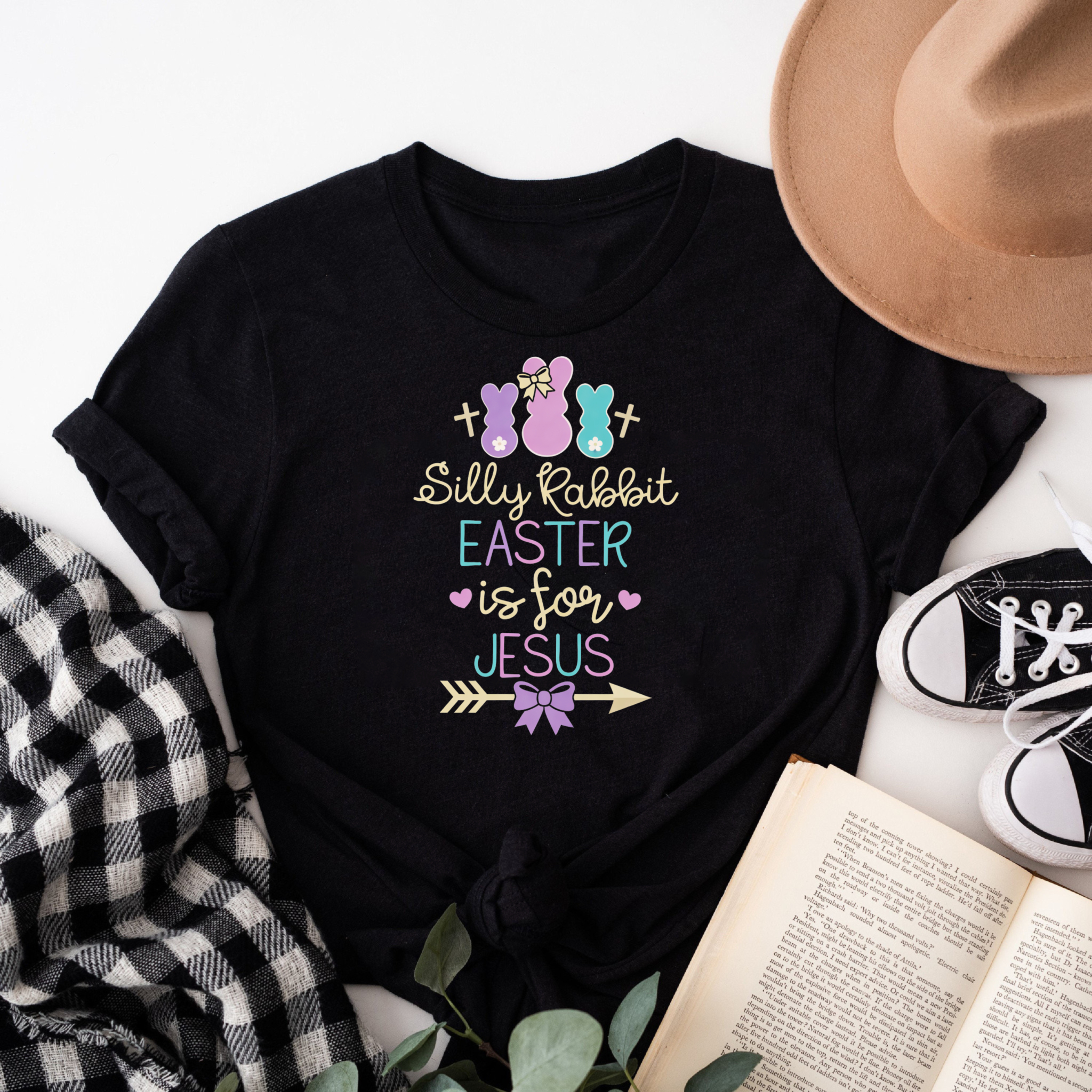 Clottya Silly Rabbit Easter Is For Jesus T-shirt Spring Religious Celebration