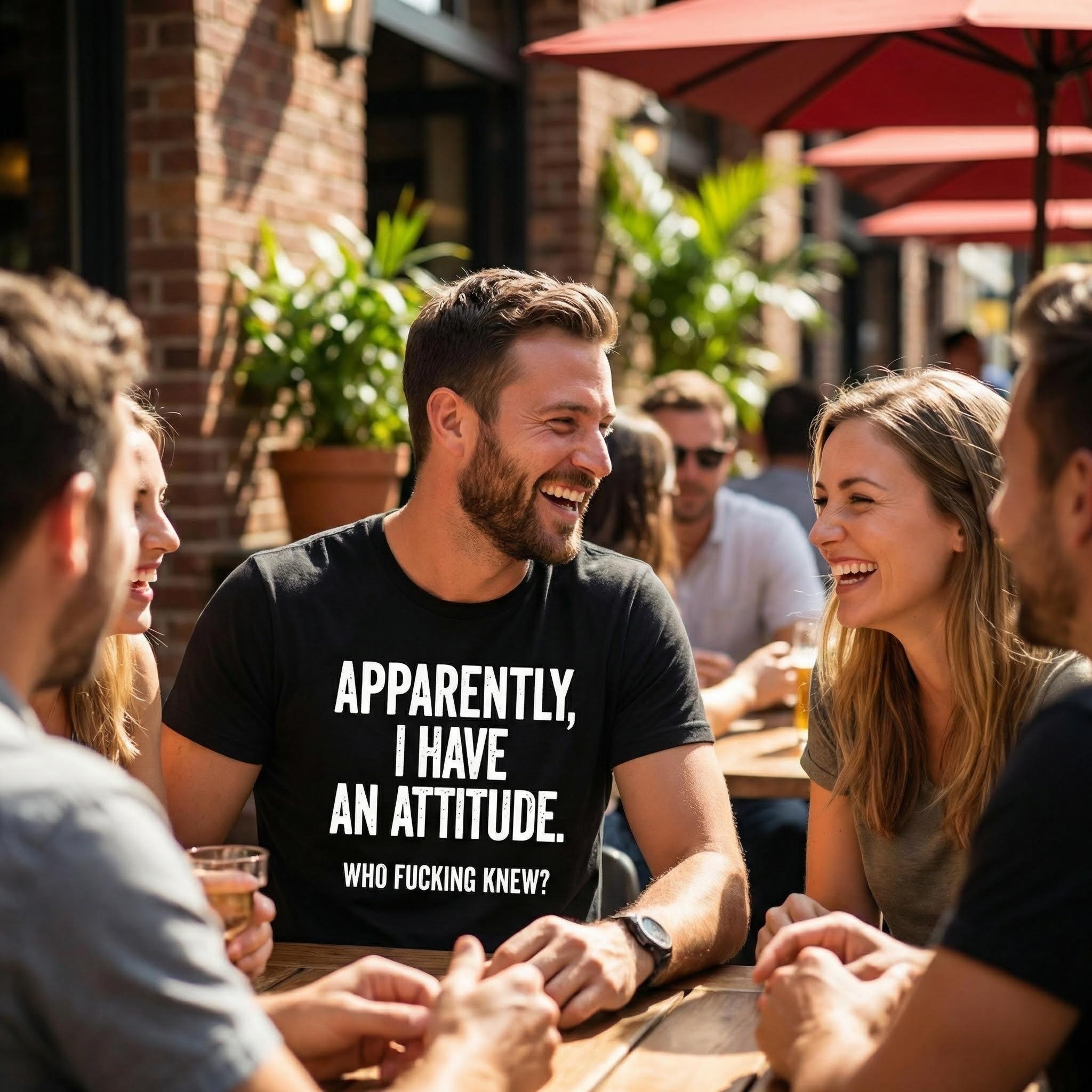 TEECURENT Apparently I Have An Attitude Who Fucking Knew Pure Cotton Short Sleeve T Shirt