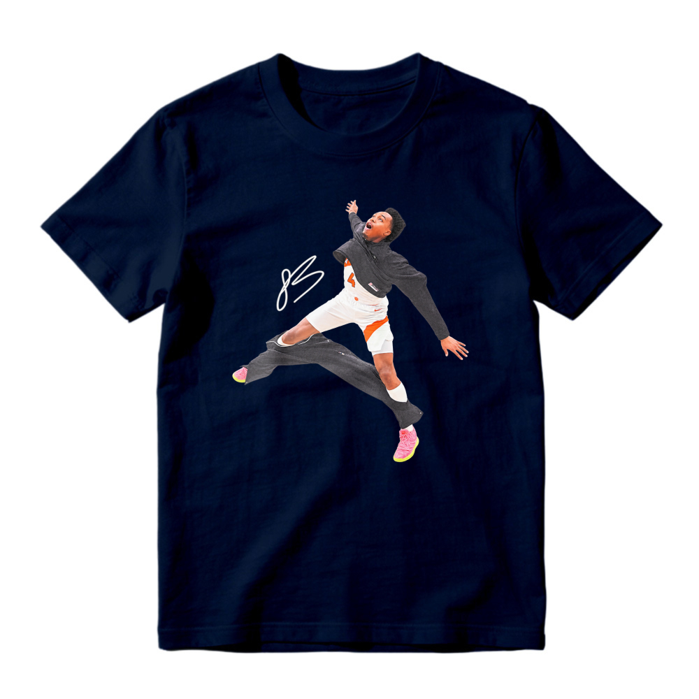 Dynamic Basketball Jump Action Graphic T-Shirt Unisex Sports Casual Tee