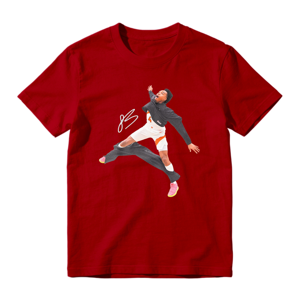 Dynamic Basketball Jump Action Graphic T-Shirt Unisex Sports Casual Tee