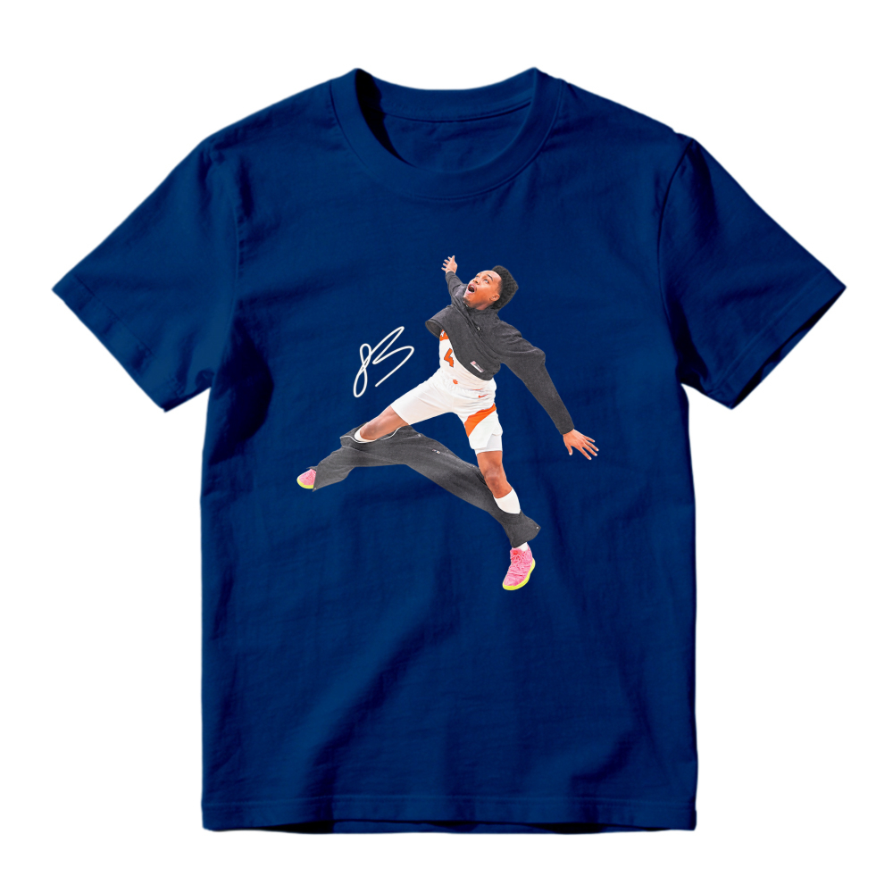 Dynamic Basketball Jump Action Graphic T-Shirt Unisex Sports Casual Tee