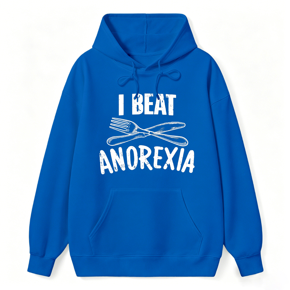 I Beat Anorexia Novelty Graphic Hoodie