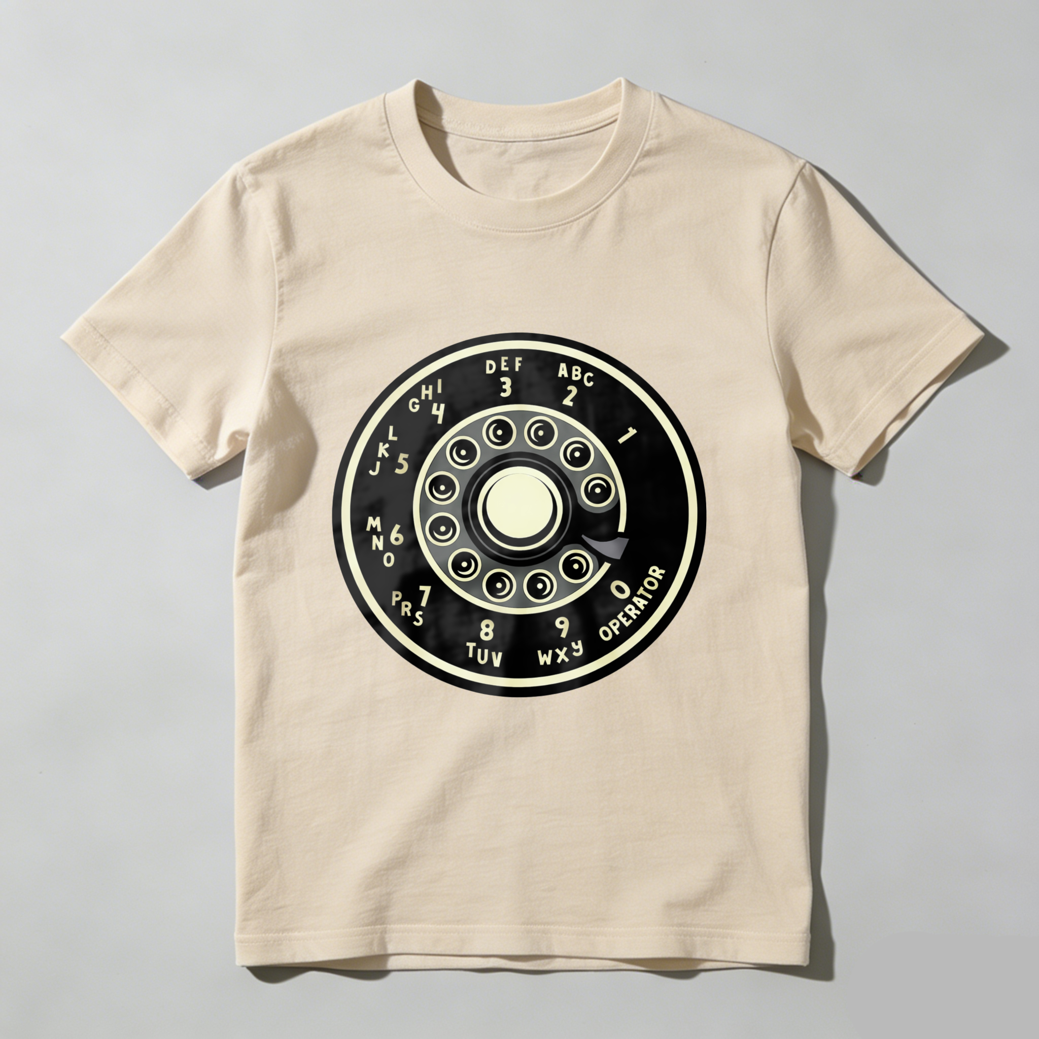 Vintage Rotary Dial Phone T-Shirt Made In Usa Retro Telephone Design Black Cotton Shirt Unisex Classic Style Gift For Tech Enthusiasts