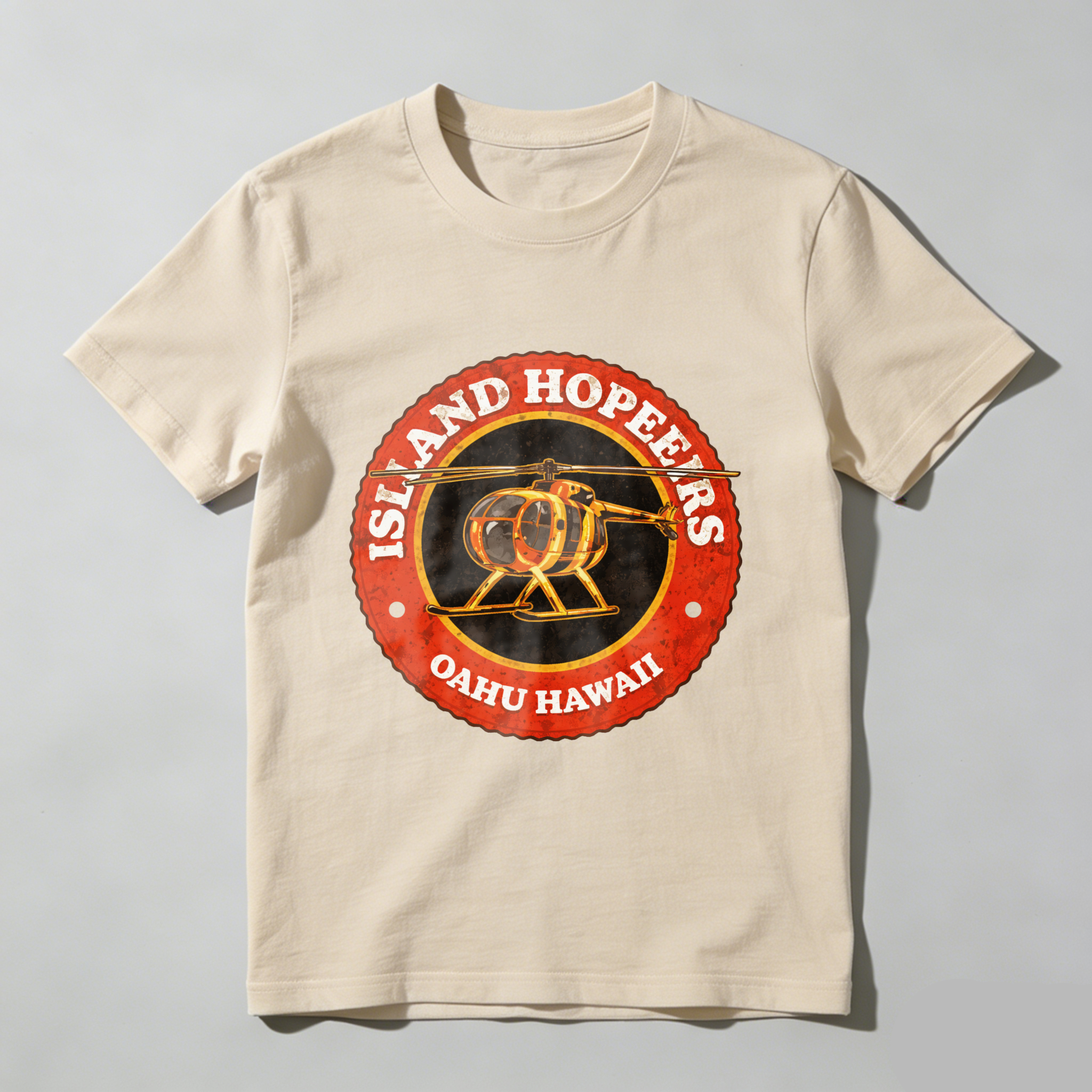 Island Hoppers Oahu Hawaii Helicopter Tour T-Shirt Black