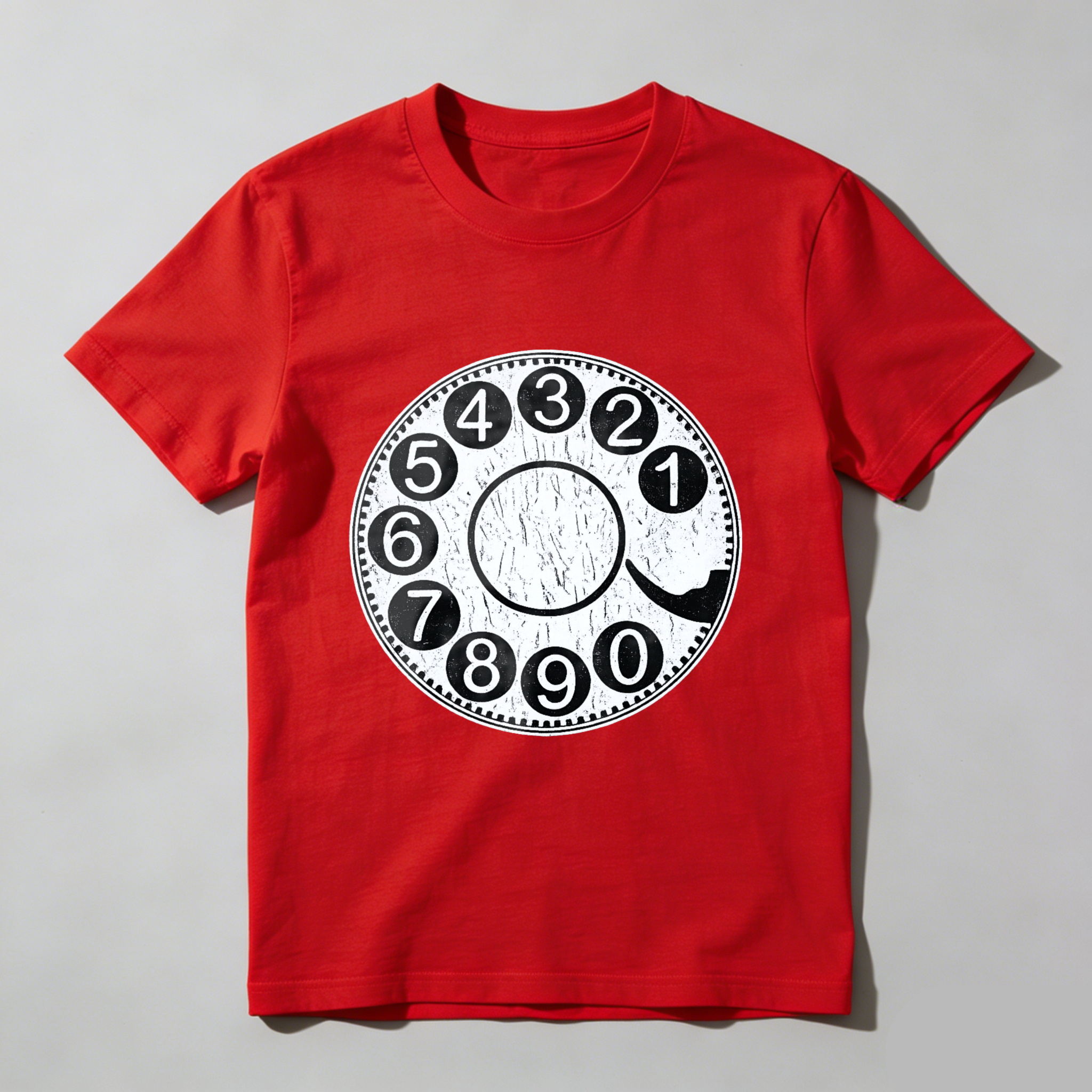 Vintage Rotary Dial Phone T-Shirt Made In Usa Retro Telephone Design Black Cotton Shirt Unisex Classic Style Gift For Tech Enthusiasts