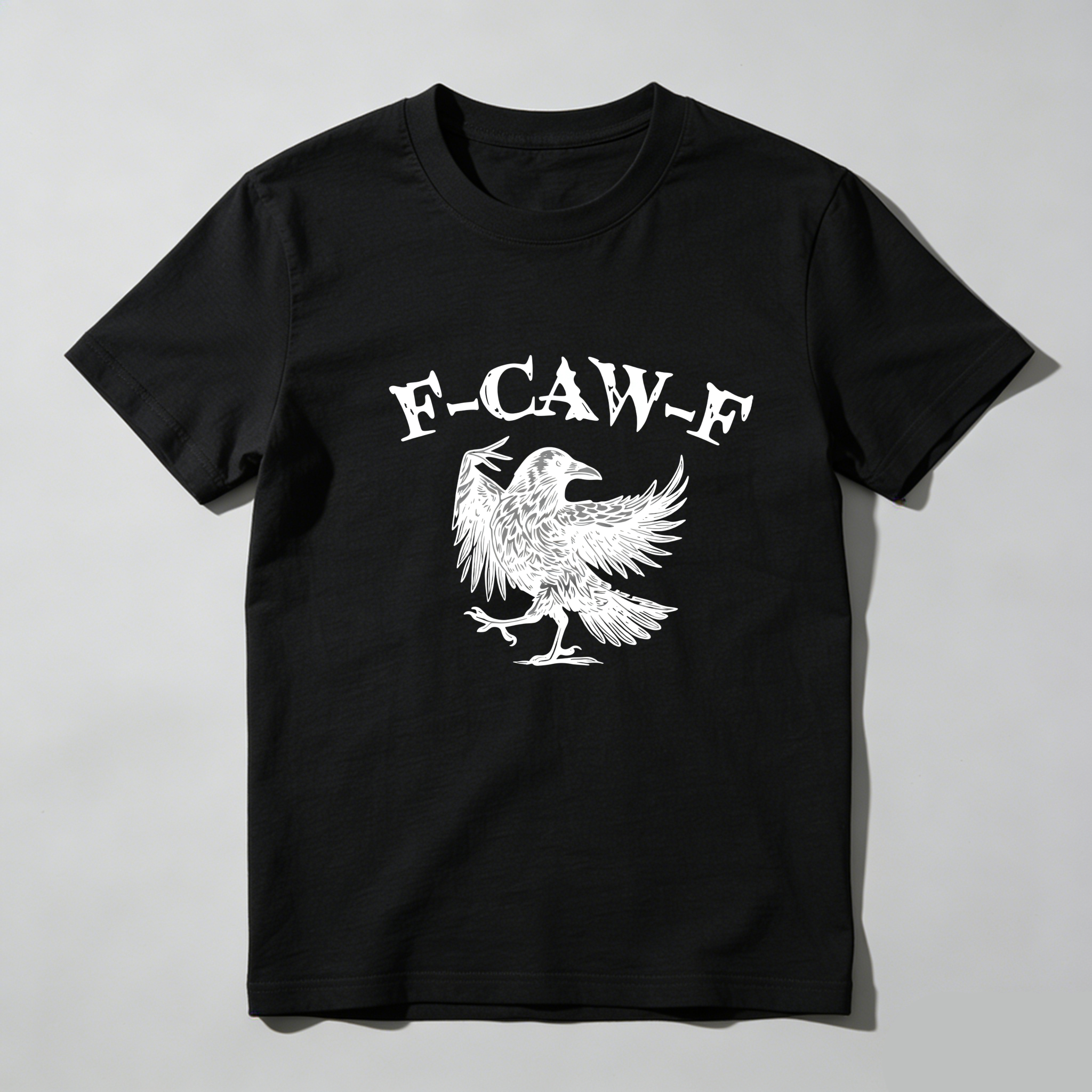 TEECURENT F Caw F Crow Graphic Pure Cotton Short Sleeve T Shirt-TeeCurent