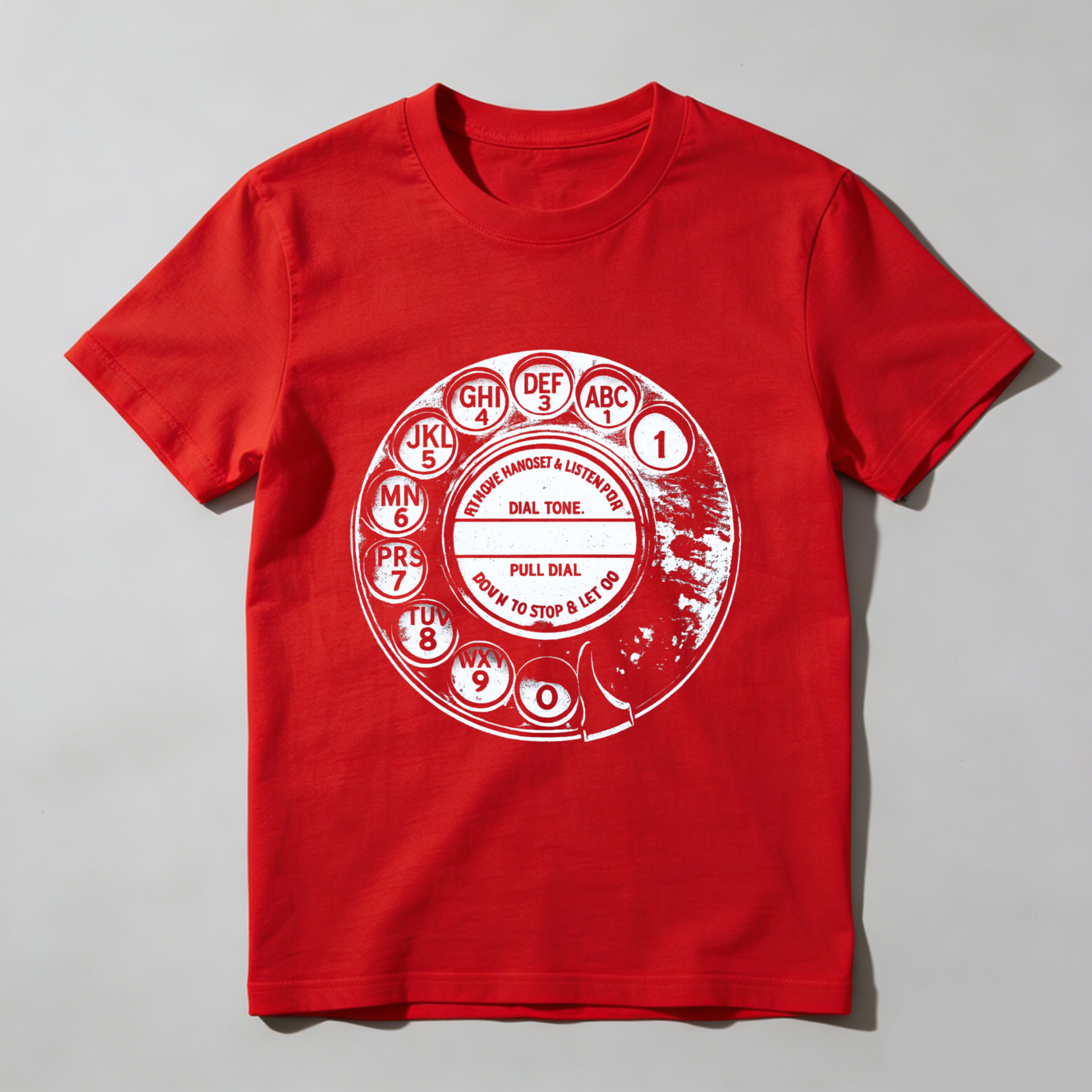Vintage Rotary Phone Dial Design T-Shirt Made In Usa Classic Retro Telephone Graphic Unisex Black Shirt
