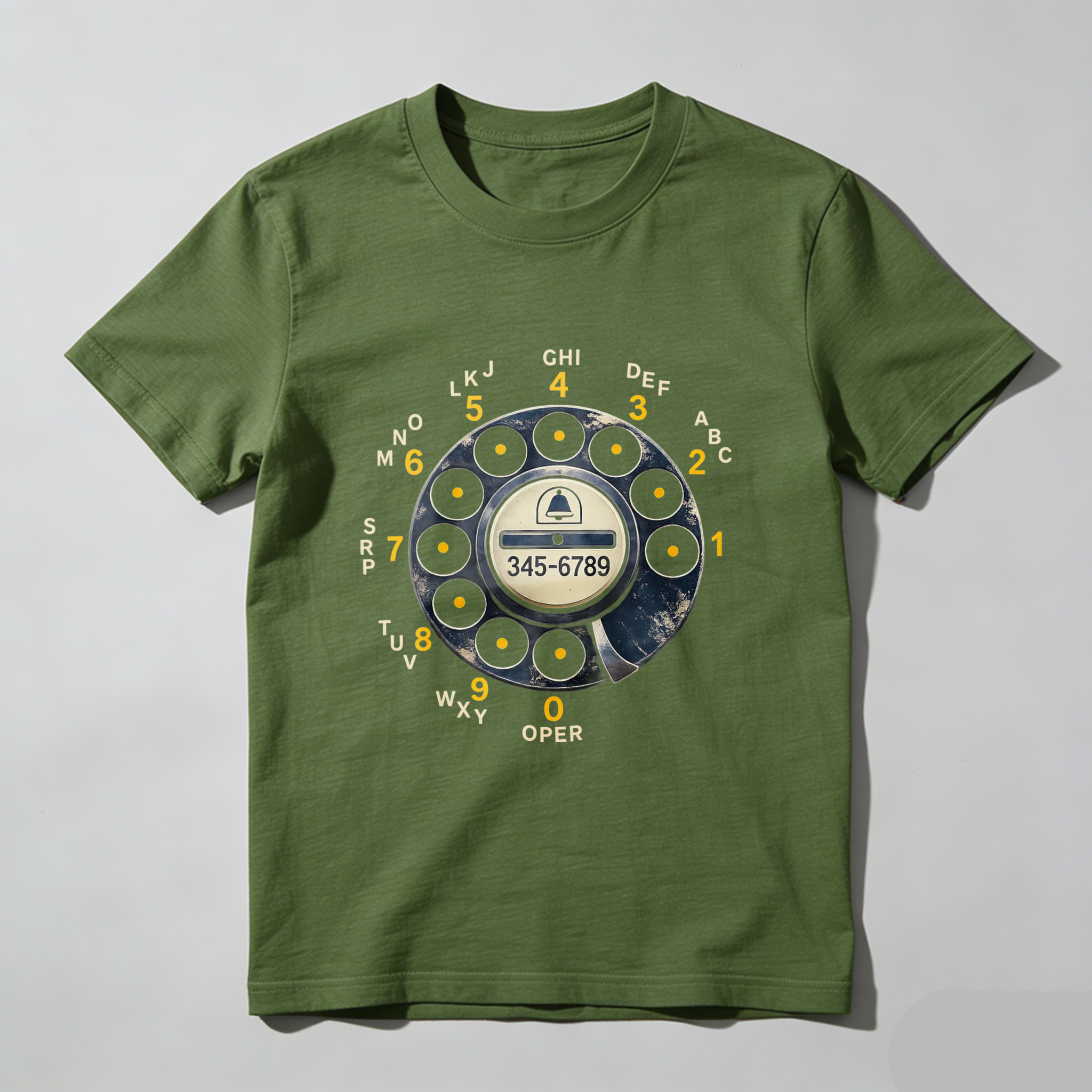 Vintage Rotary Dial Phone T-Shirt Made In Usa Retro Telephone Design Black Cotton Shirt Unisex Classic Style Gift For Tech Enthusiasts