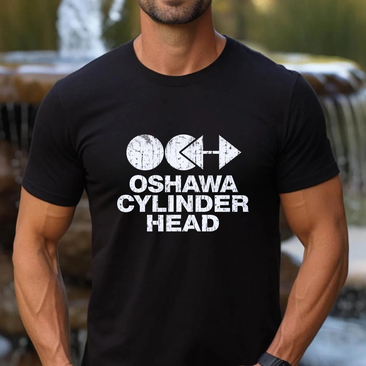 Oshawa Cylinder Head Logo T Shirt Black Men Women Unisex Casual Streetwear Top
