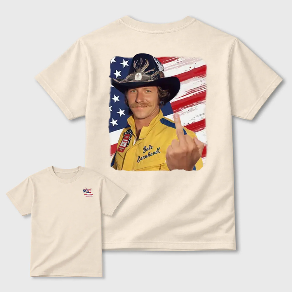Dale Earnhardt Middle Finger 4th of July T-Shirt, Classic Nascar Fan Tee, America Racing TShirt, Unisex Clothes For Women and Men, Gift For Independence Day T-Shirt