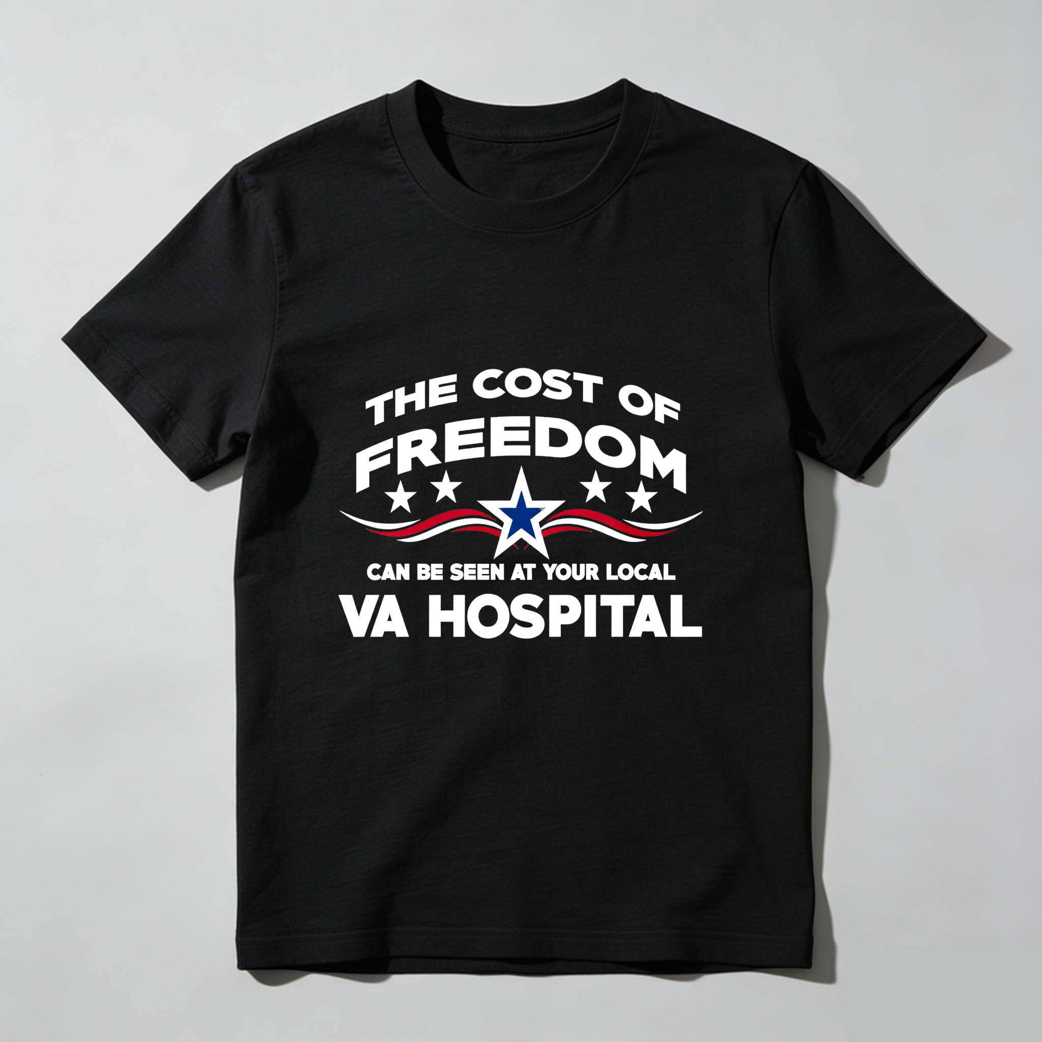TEECURENT The Cost Of Freedom Va Hospital Pure Cotton Short Sleeve T Shirt-TeeCurent