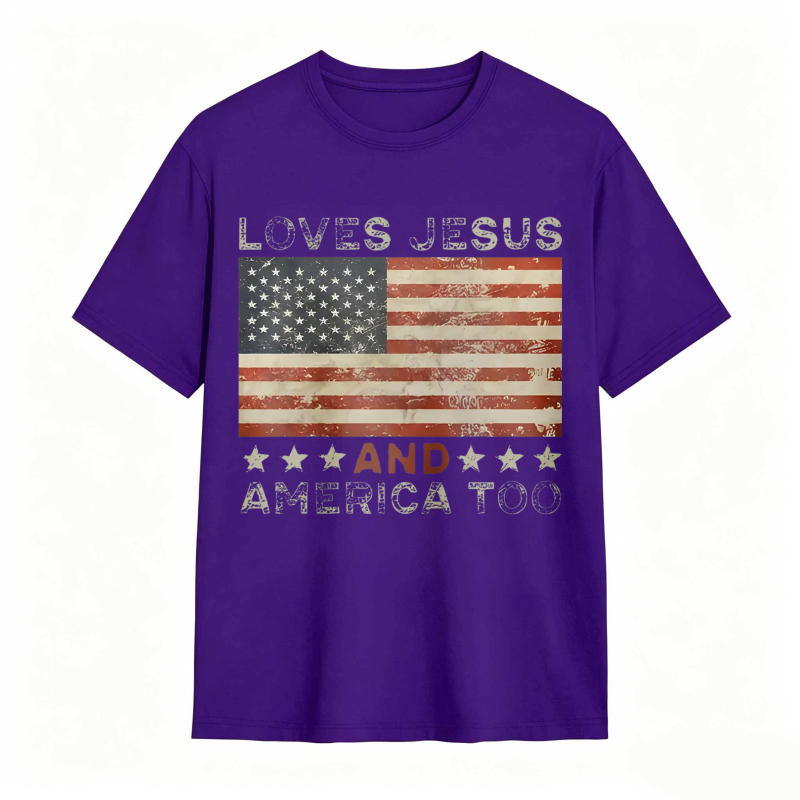 American Flag Print Graphic Tee