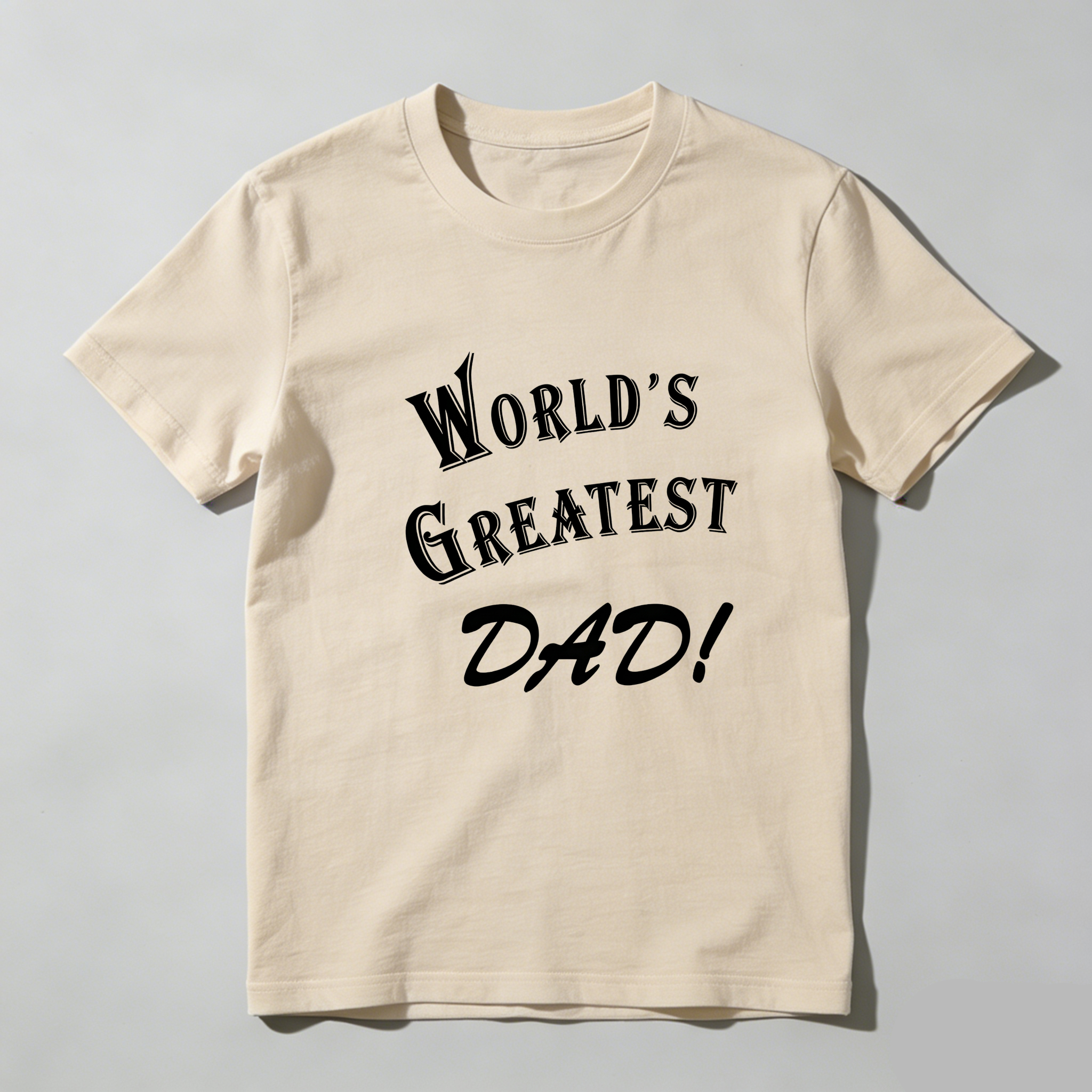 TEECURENT Worlds Greatest Dad Pure Cotton Short Sleeve T Shirt-TeeCurent