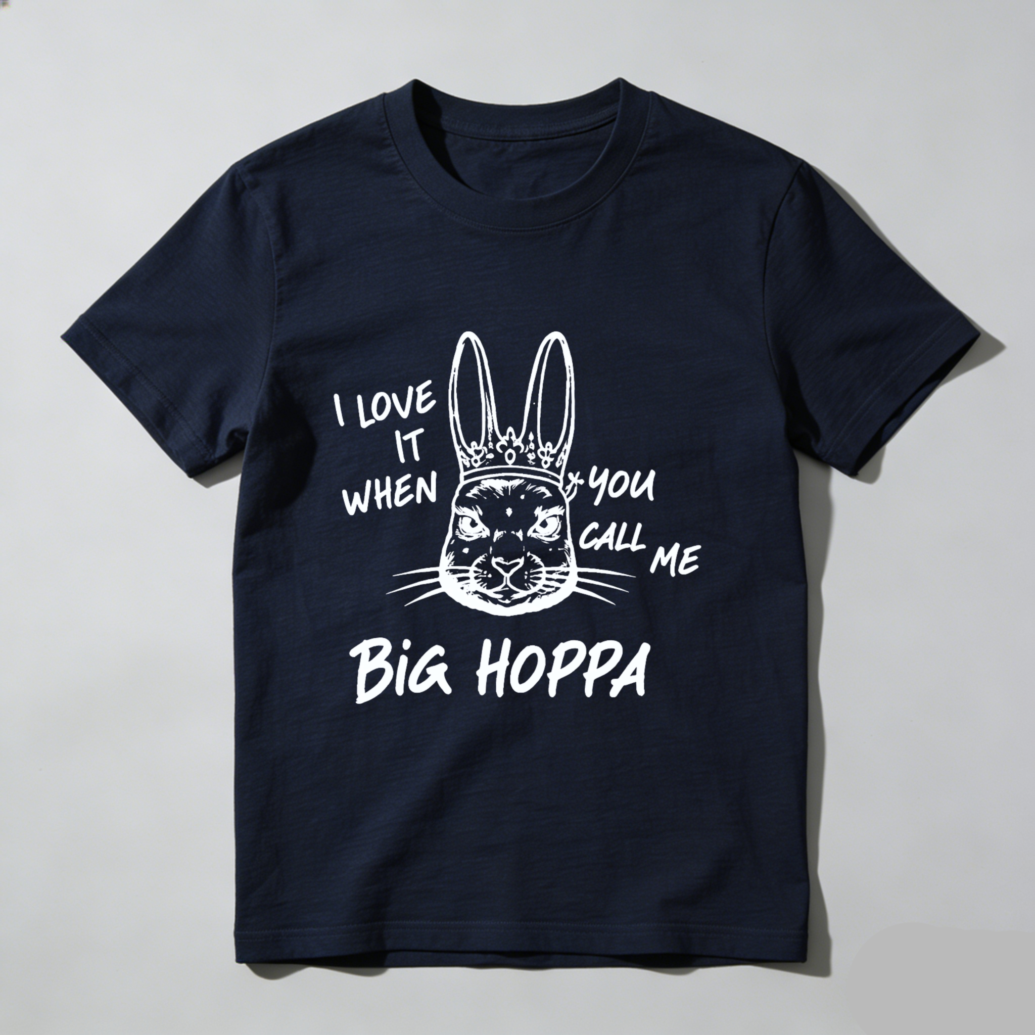 TEECURENT I Love It When You Call Me Big Hoppa Bunny Rabbit T-Shirt With Crown Design Funny Easter Shirt For Men Women Unisex Casual Wear WOMEN