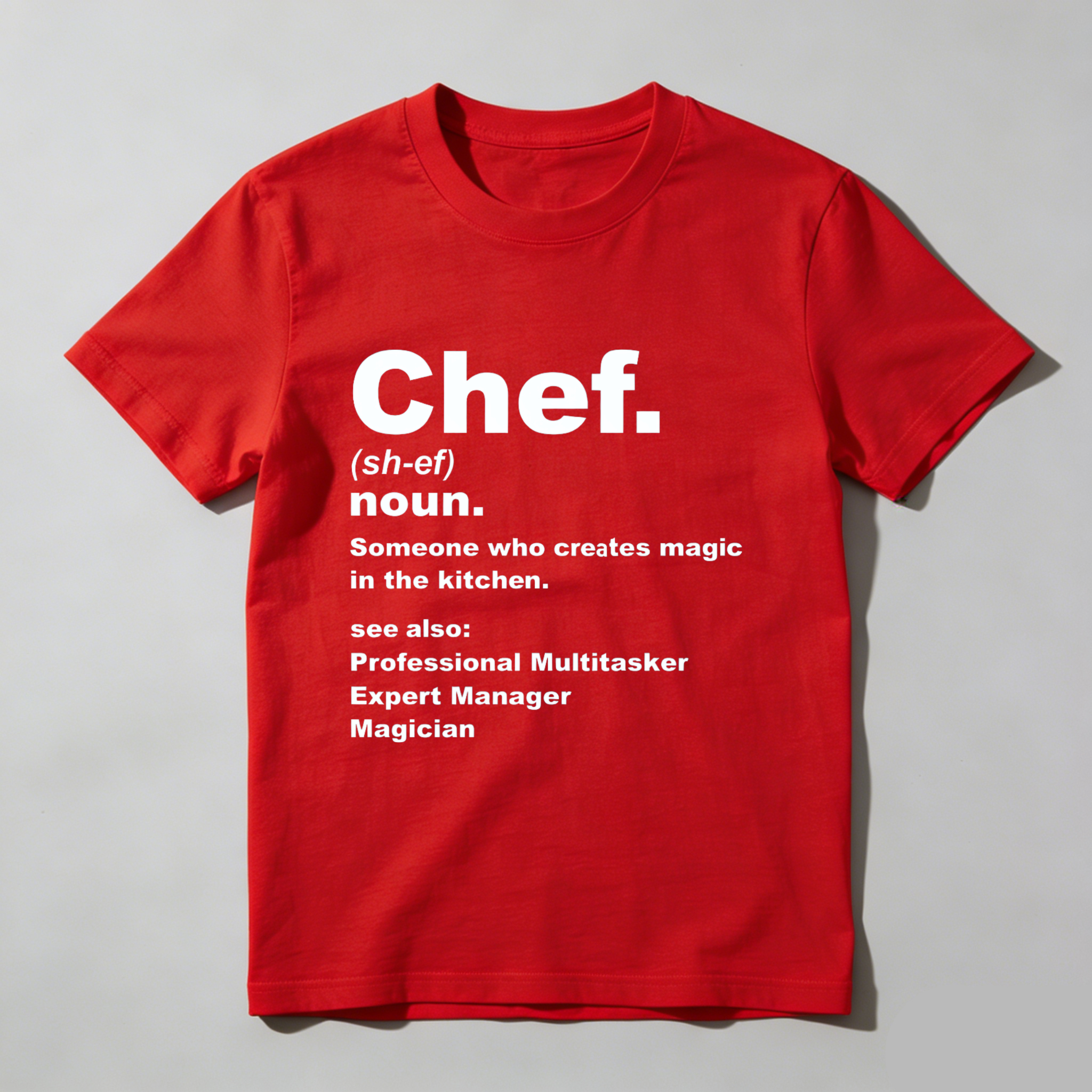 TEECURENT Chef Definition T Shirt Kitchen Magic Professional Multitasker Expert Manager Magician Funny Cooking Gift For Chefs WOMEN