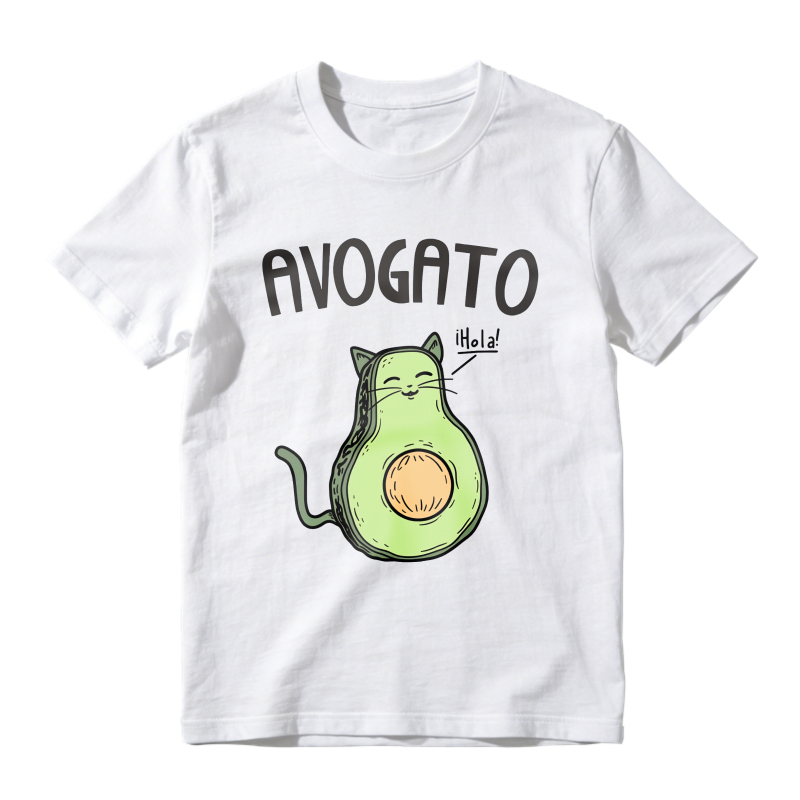 Avocado Cat With Hola Text Unisex Classic T-shirt