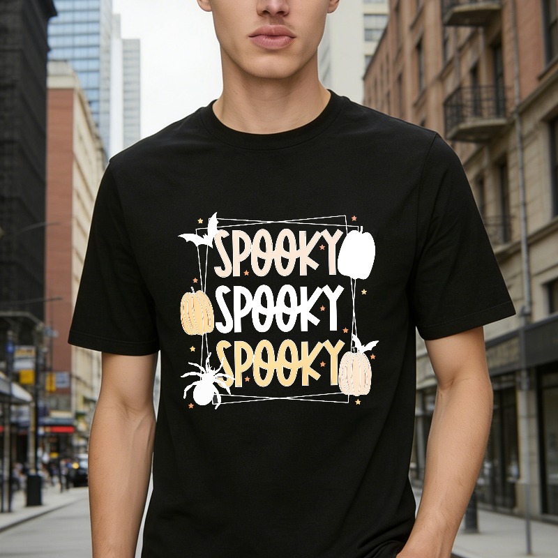 Spooky Spooky Spooky Halloween Pumpkin Bat Spider Unisex Classic T-shirt