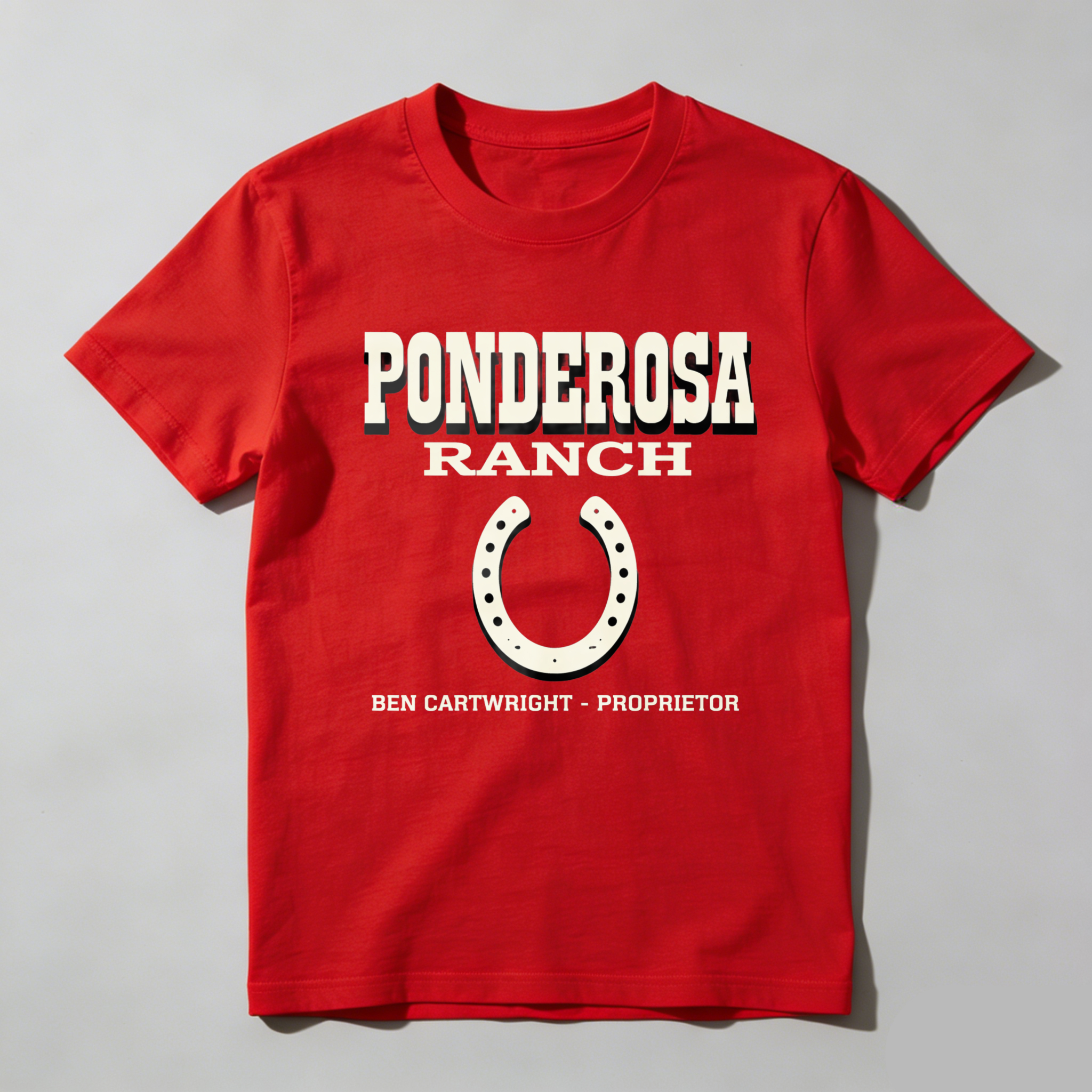 TEECURENTPonderosa Ranch T-Shirt Ben Cartwright Proprietor Western Cowboy Shirt Black Cotton Tee-TeeCurent