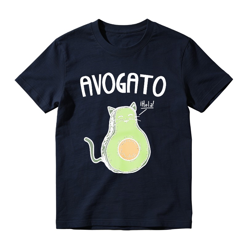 Avocado Cat With Hola Text Unisex Classic T-shirt