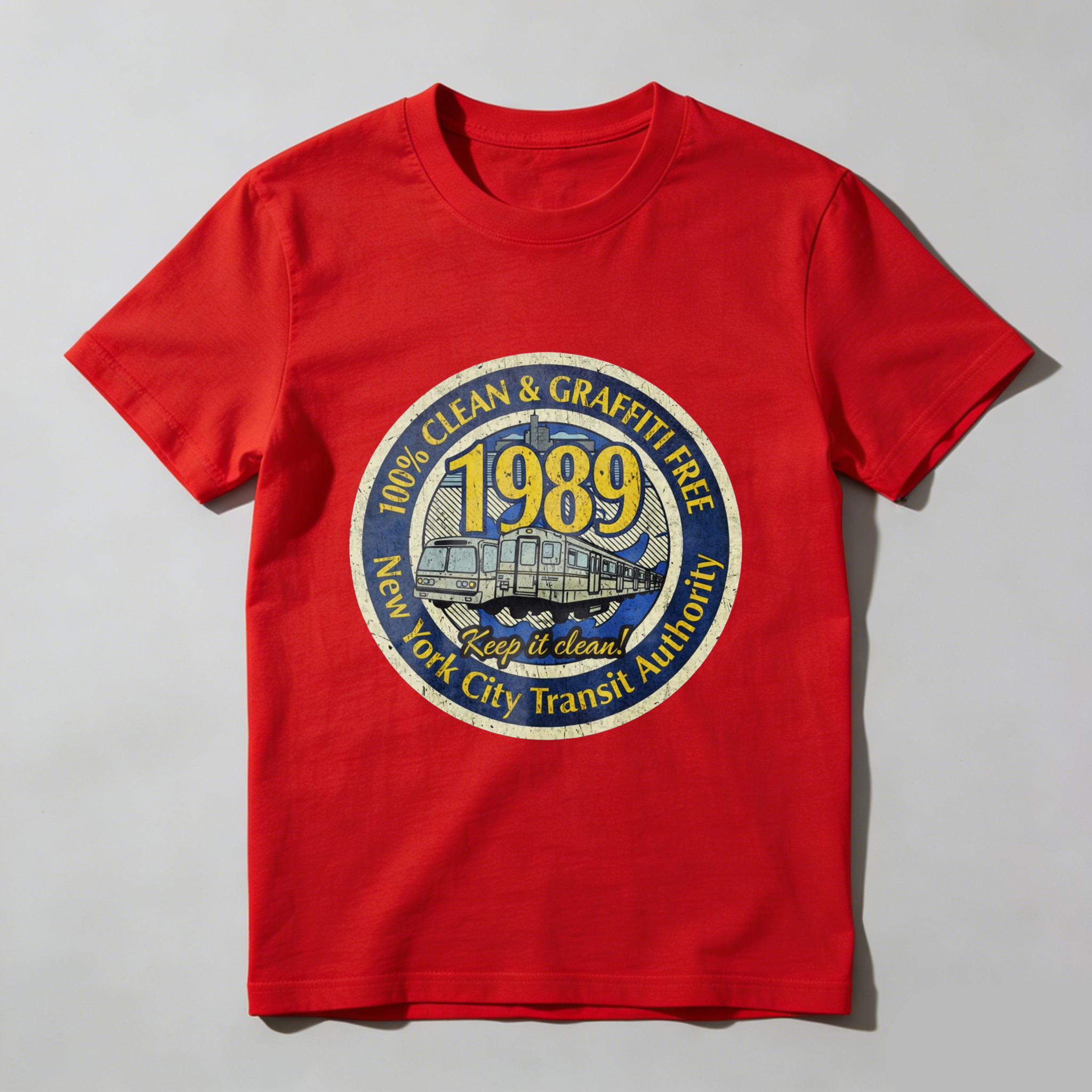 New York City Transit Authority 1989 Clean And Graffiti Free T Shirt Keep It Clean Vintage Design Black Men Women Unisex Apparel