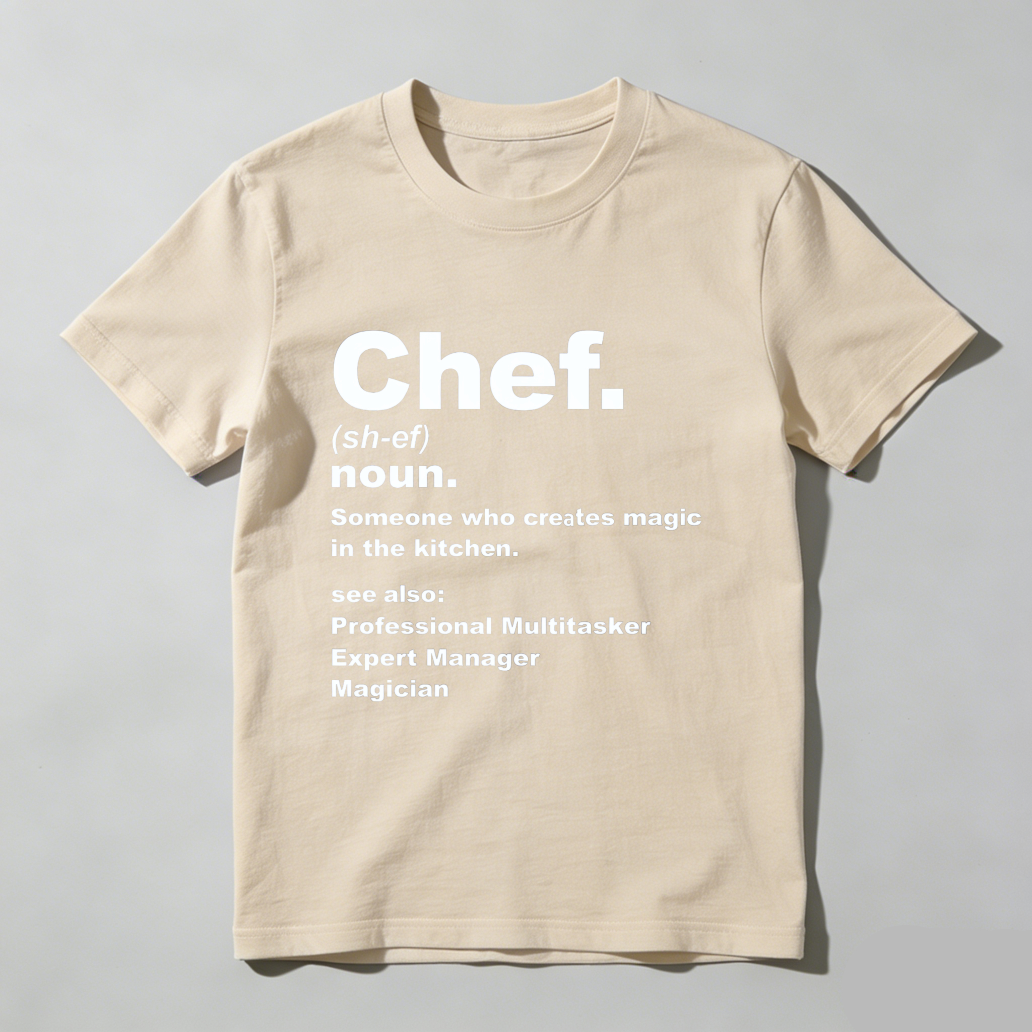 TEECURENT Chef Definition T Shirt Kitchen Magic Professional Multitasker Expert Manager Magician Funny Cooking Gift For Chefs WOMEN