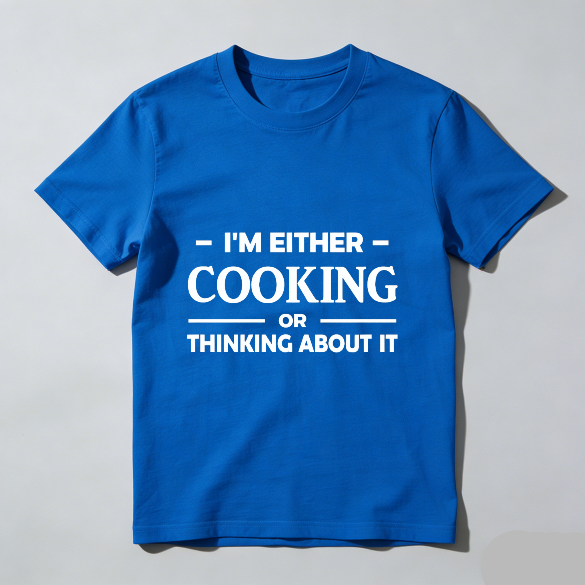 TEECURENT I M Either Cooking Or Thinking About It T Shirt For Cooking Lovers And Food Enthusiasts WOMEN