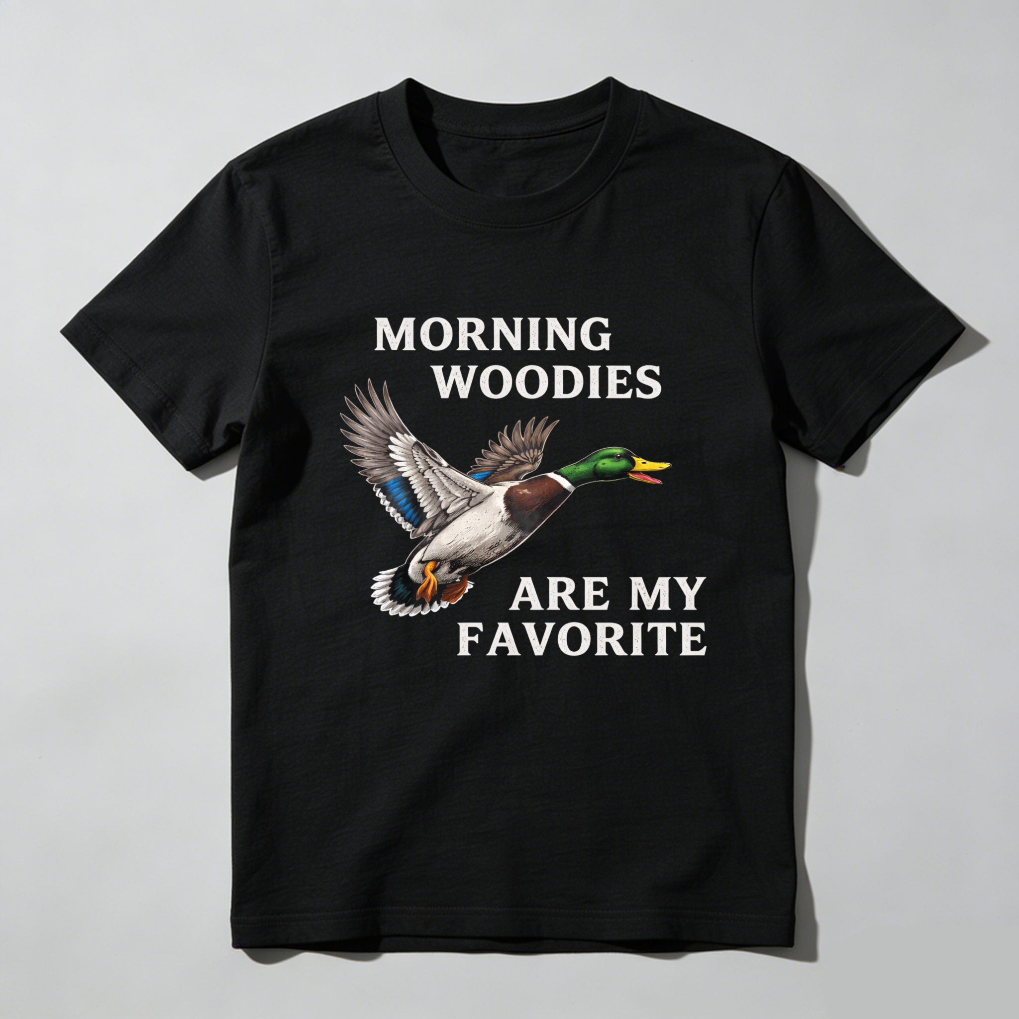 TEECURENT Morning Woodies Are My Favorite Duck Hunting T-Shirt For Men And Women Outdoor Hunting Gear Apparel-TeeCurent